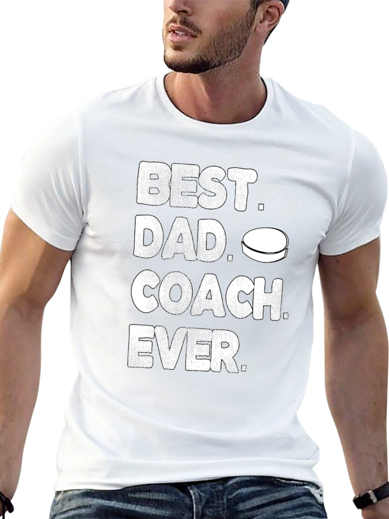 Best Dad Coach Ever Hockey T-Shirt