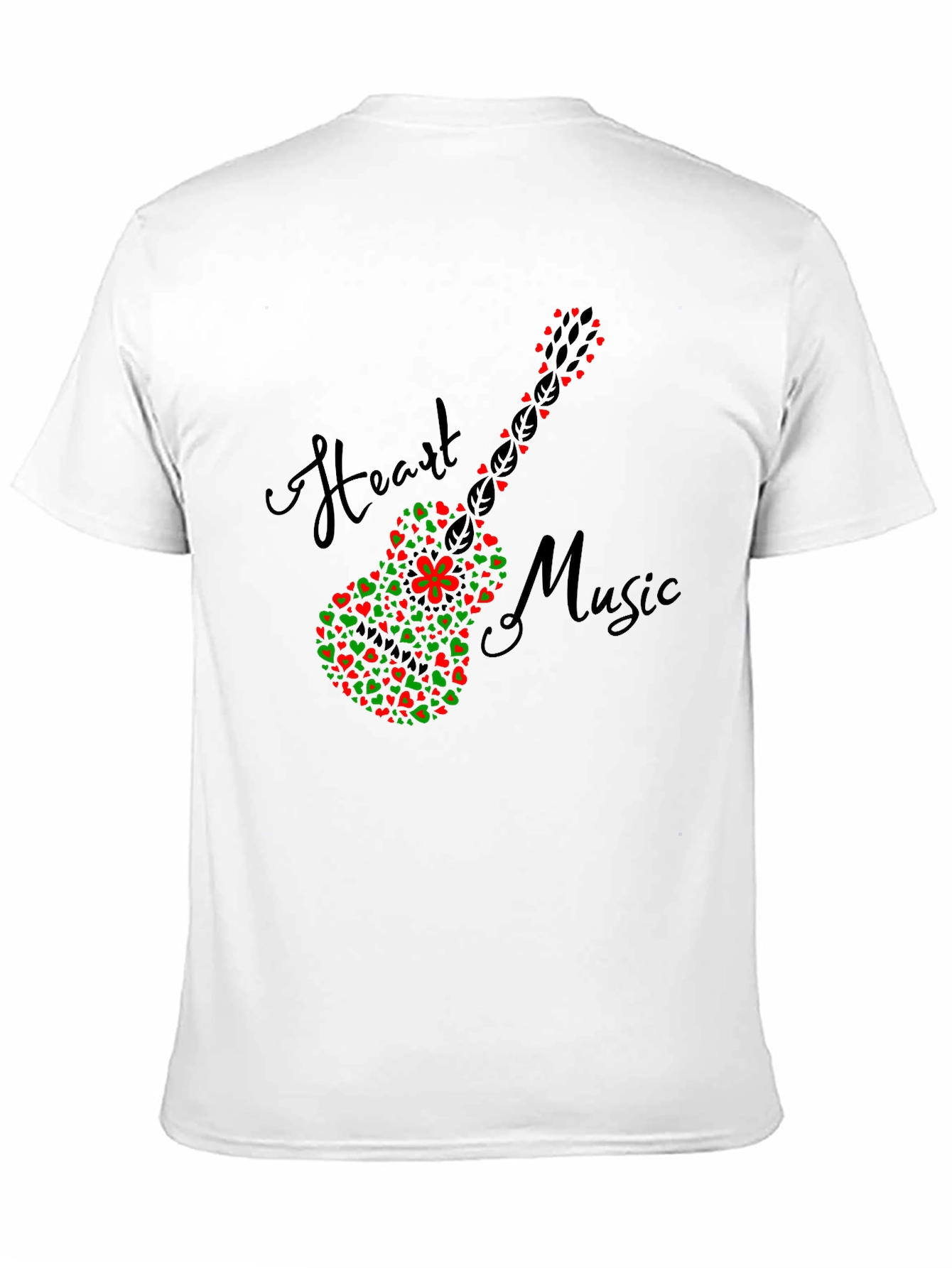 Heart Music Guitar T-Shirt - Black
