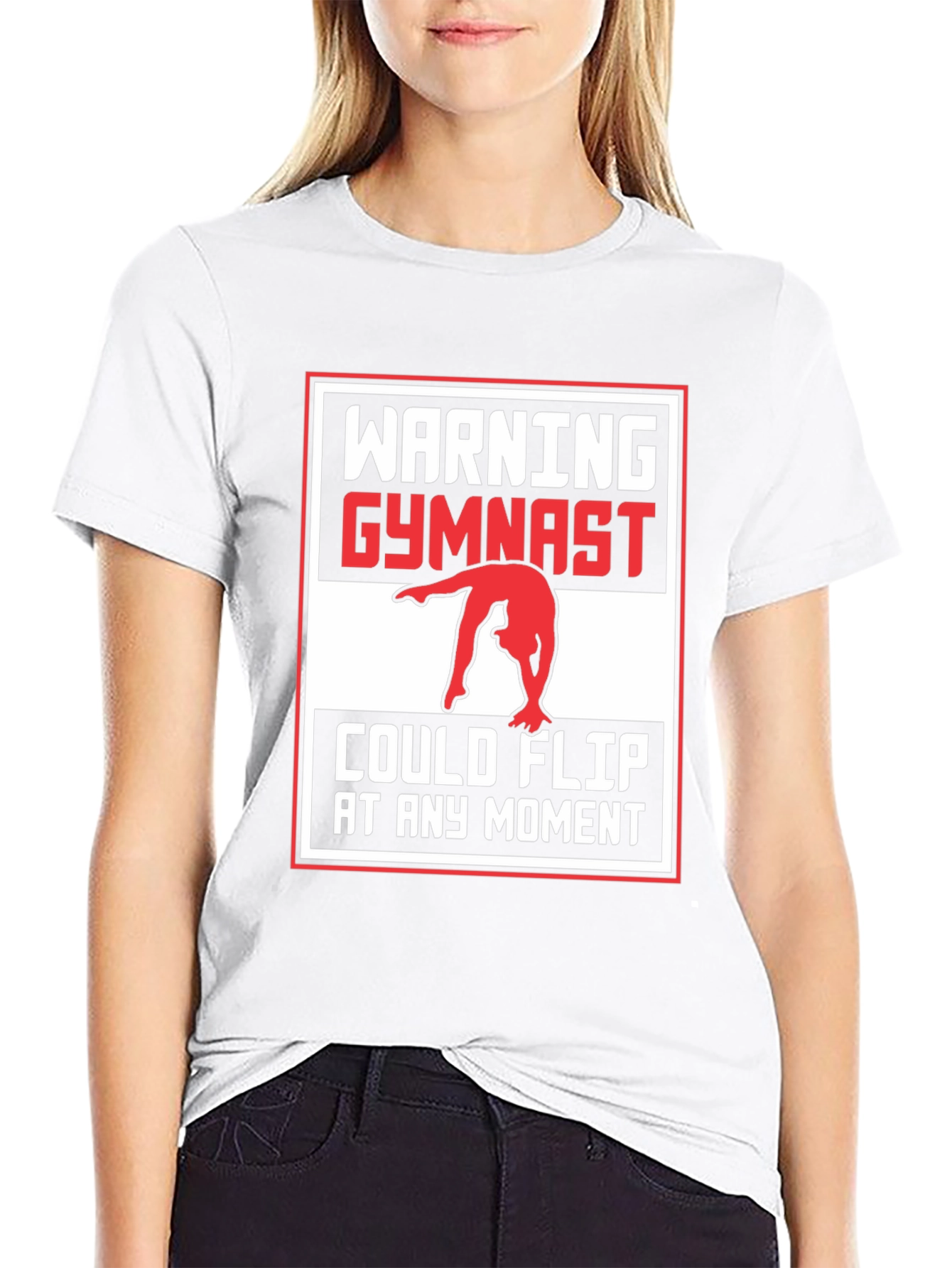Warning Gymnast Flip Unisex T-Shirt