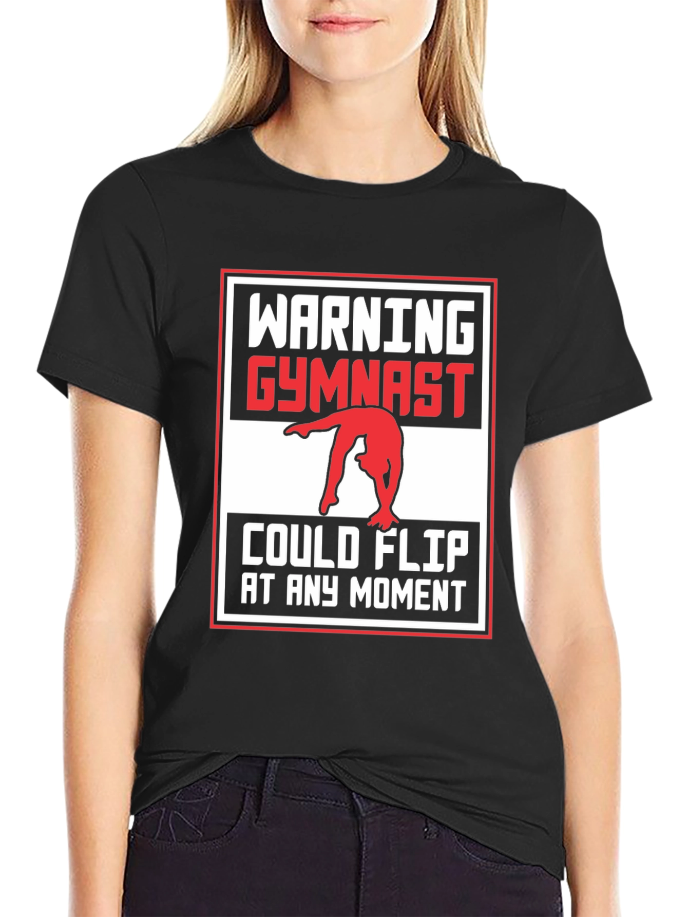 Warning Gymnast Flip Unisex T-Shirt