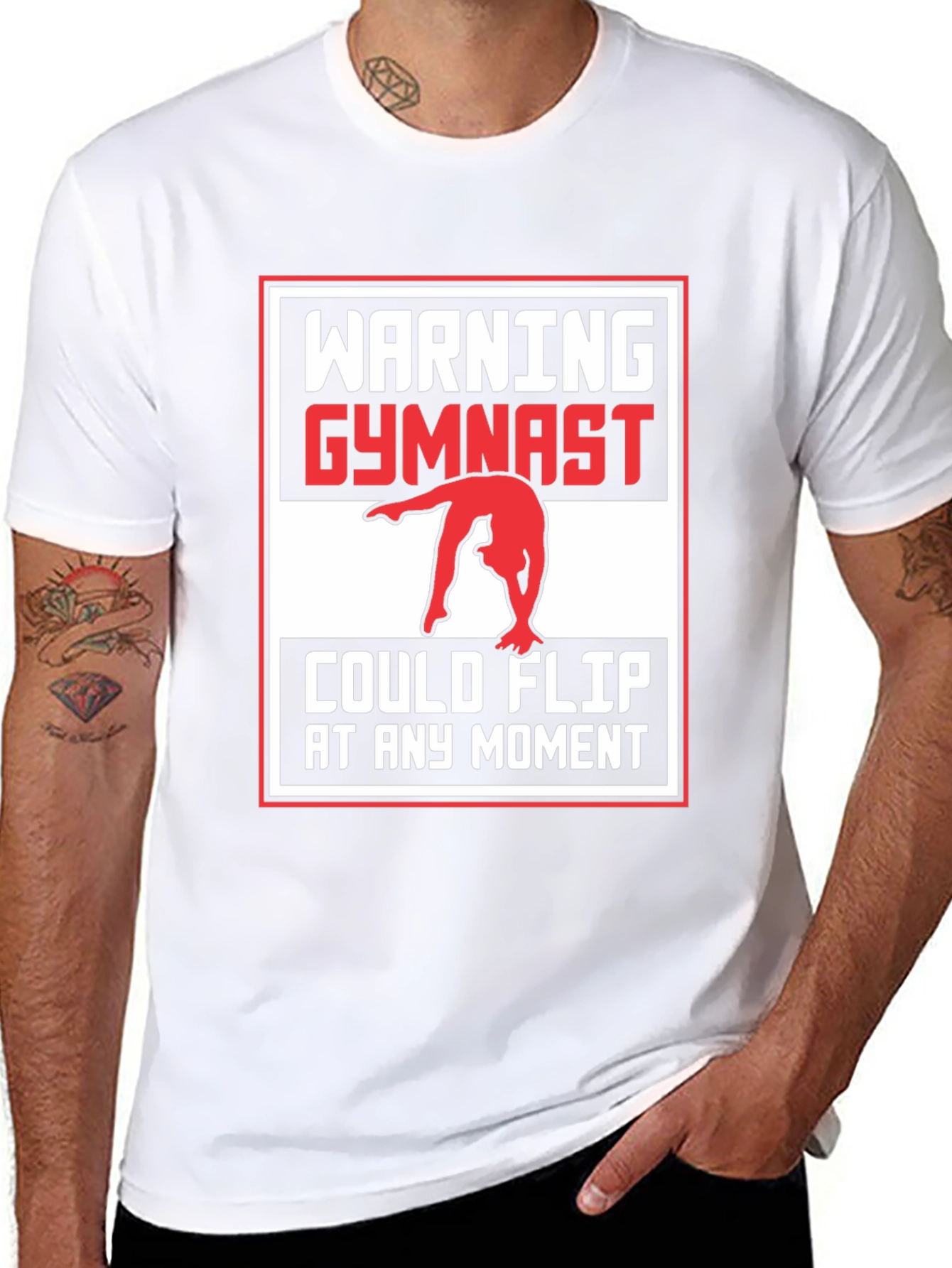 Warning Gymnast Flip Unisex T-Shirt