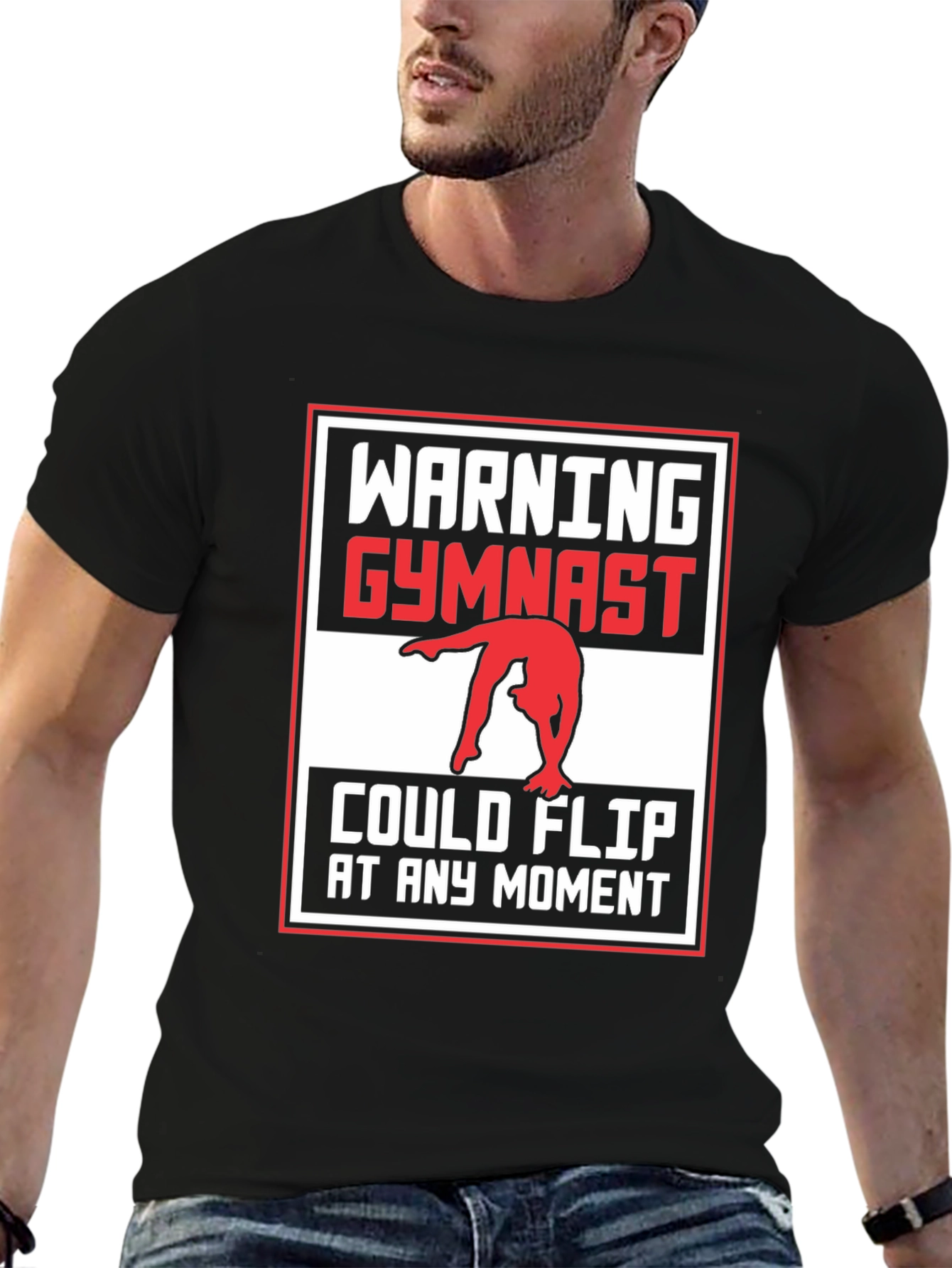 Warning Gymnast Flip Unisex T-Shirt