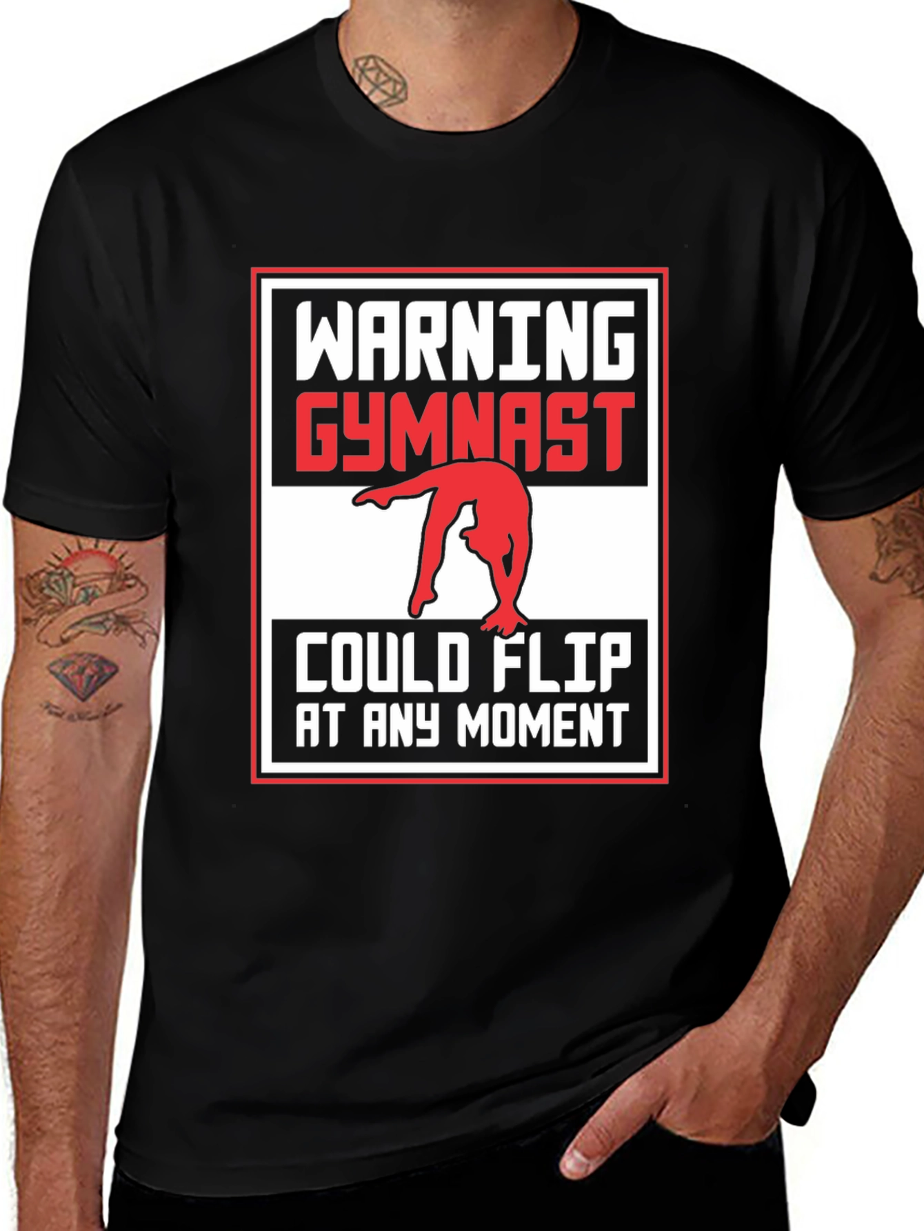 Warning Gymnast Flip Unisex T-Shirt