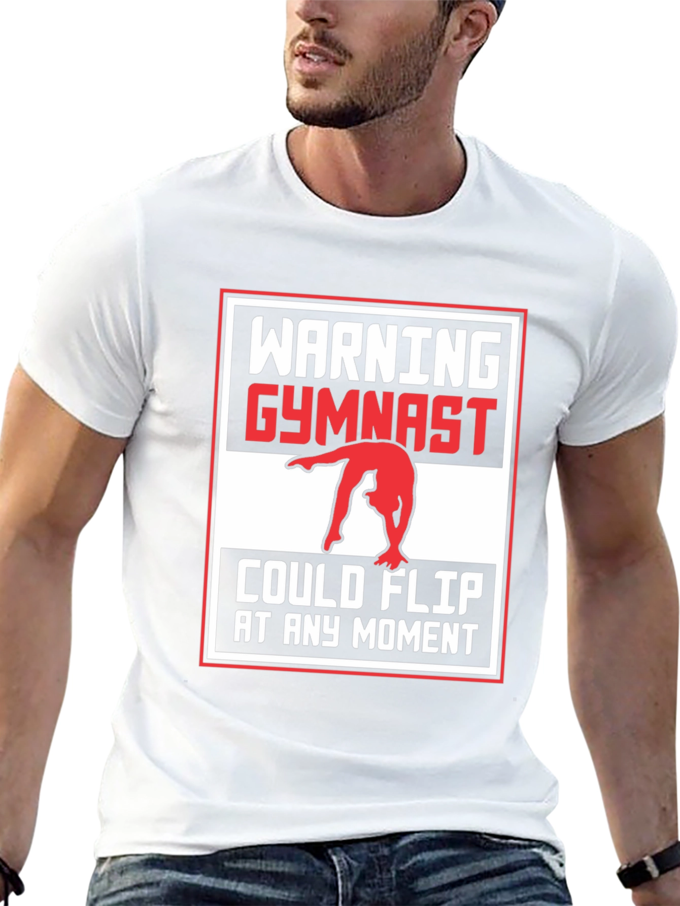 Warning Gymnast Flip Unisex T-Shirt