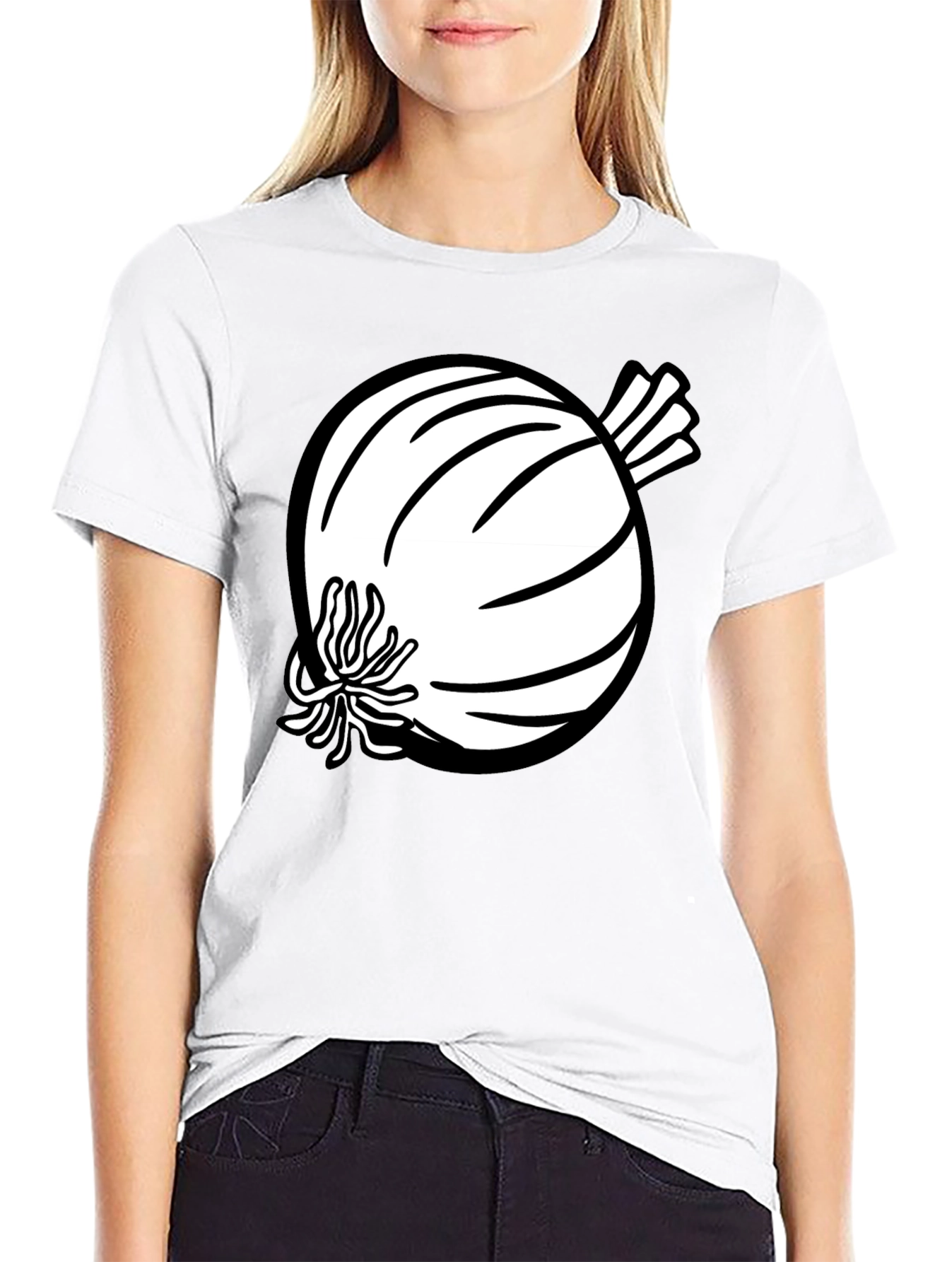Onion Graphic Tee - Black Cotton Blend T-Shirt