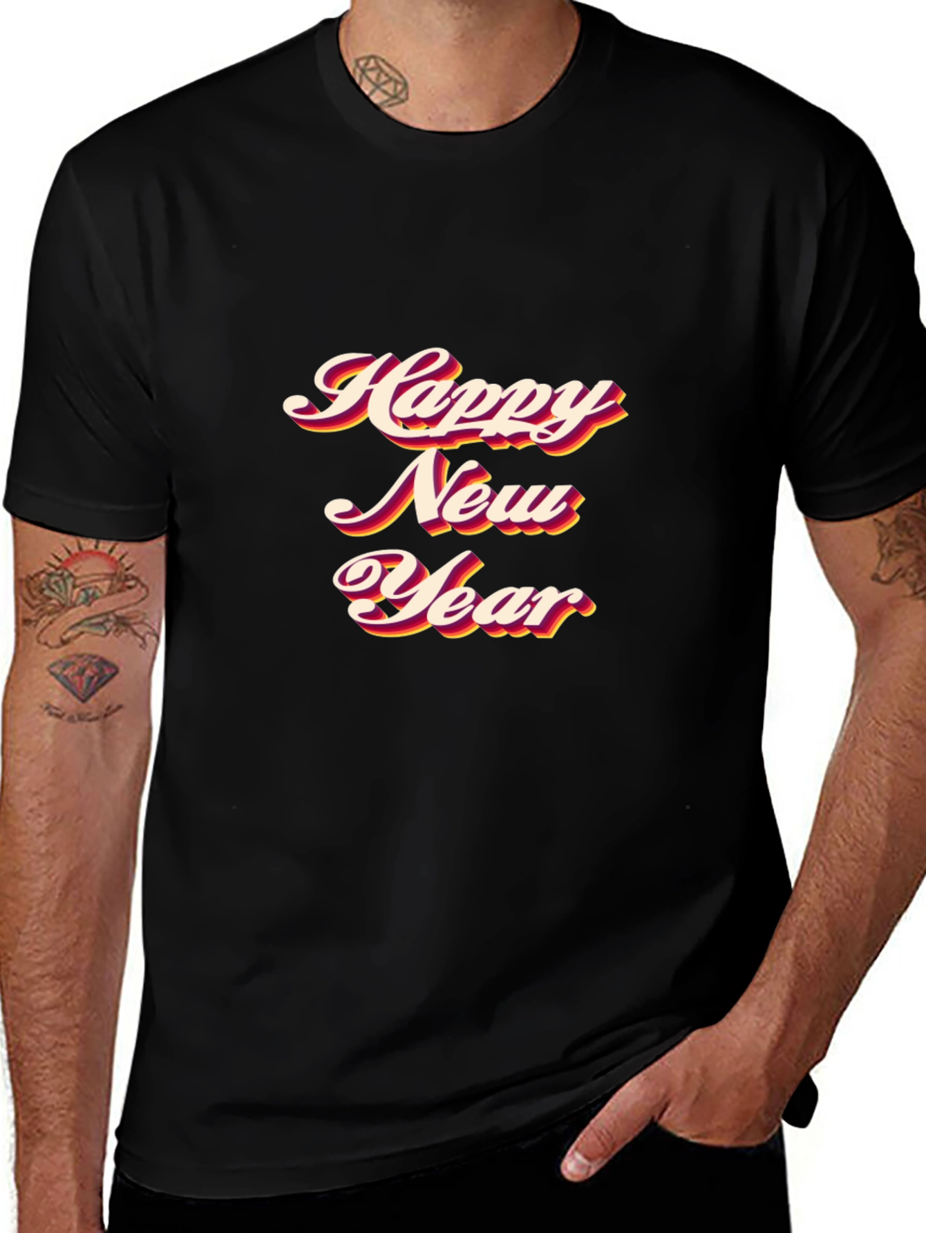 Happy New Year Black T-Shirt