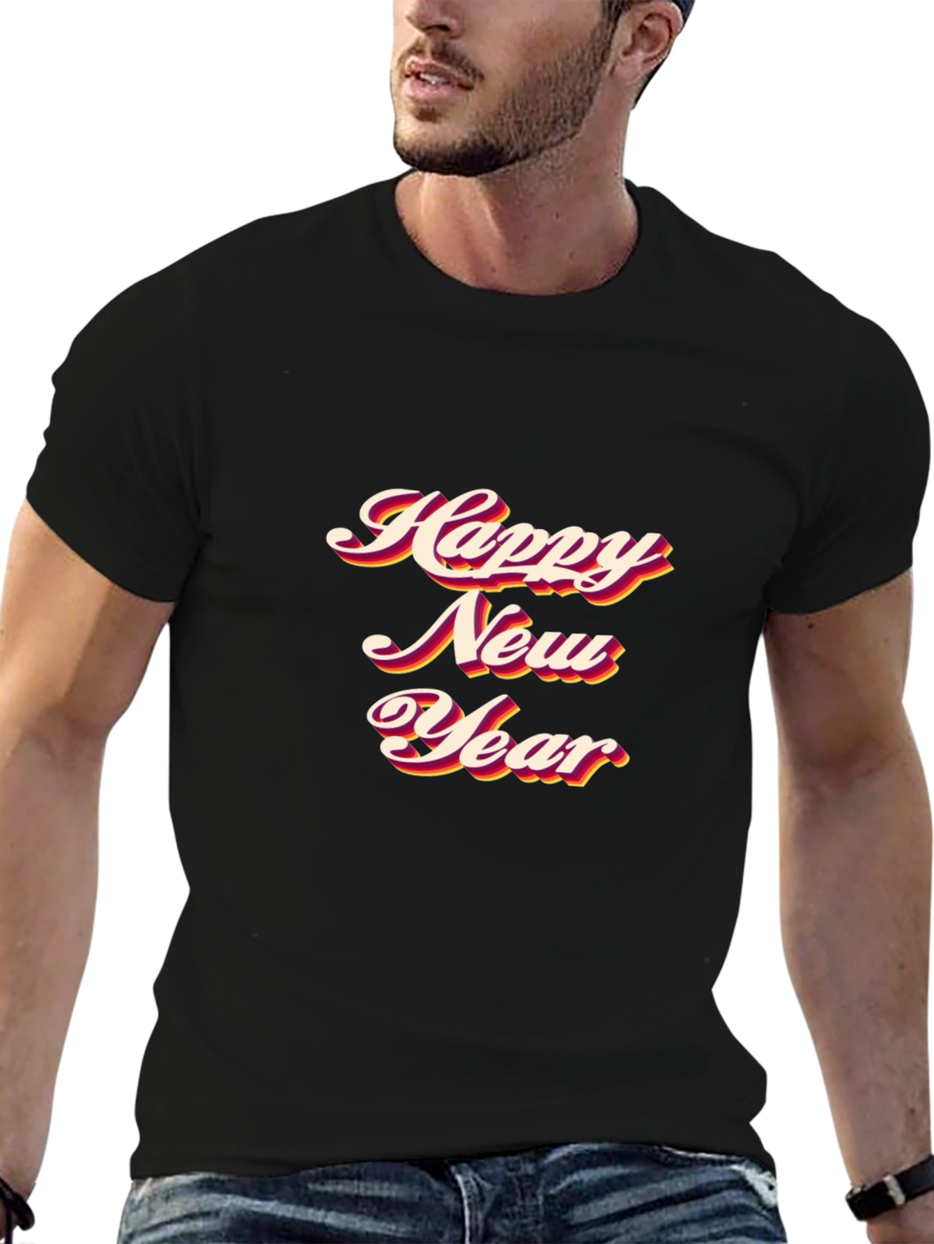 Happy New Year Black T-Shirt