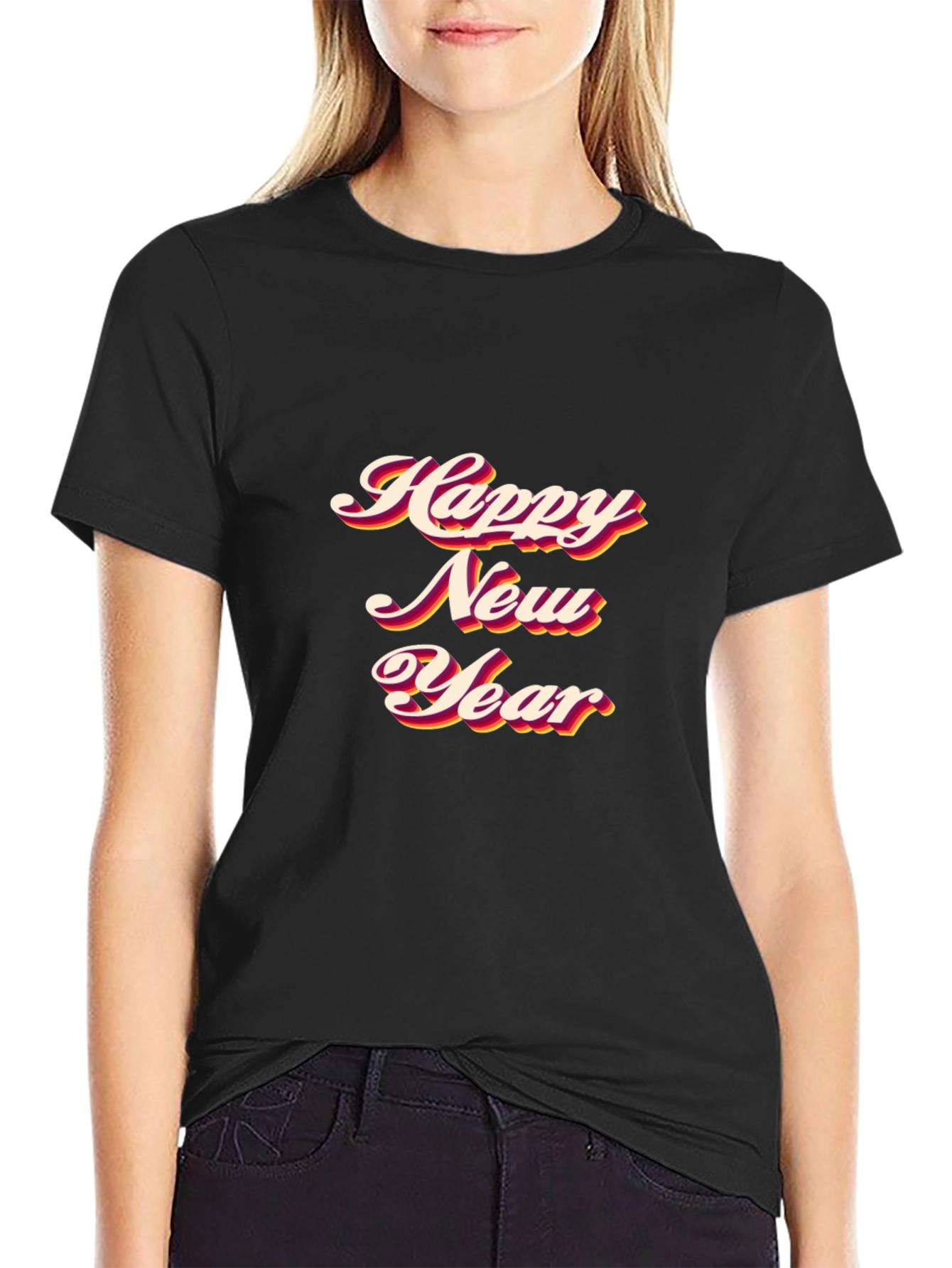 Happy New Year Black T-Shirt