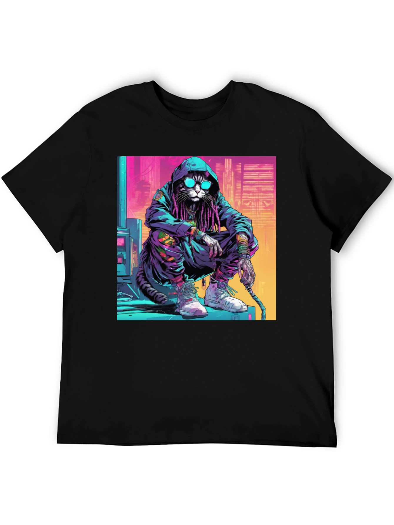 Cool Cat in Hoodie T-Shirt