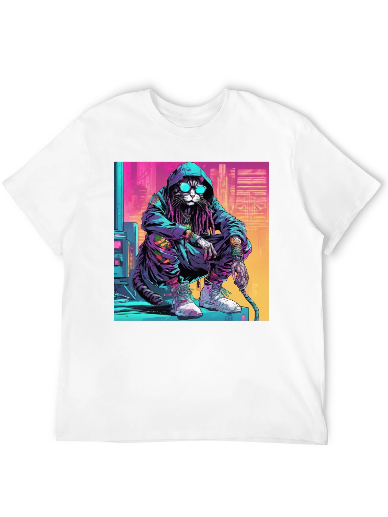Cool Cat in Hoodie T-Shirt