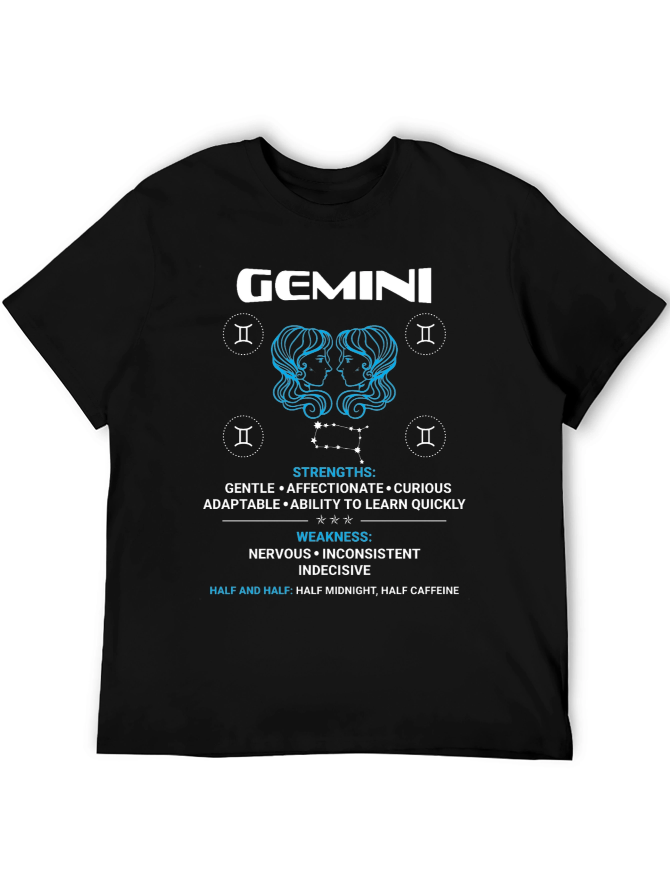 Gemini Zodiac T-Shirt - Strengths & Weaknesses