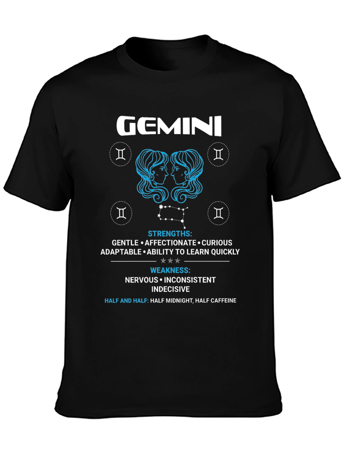 Gemini Zodiac T-Shirt - Strengths & Weaknesses