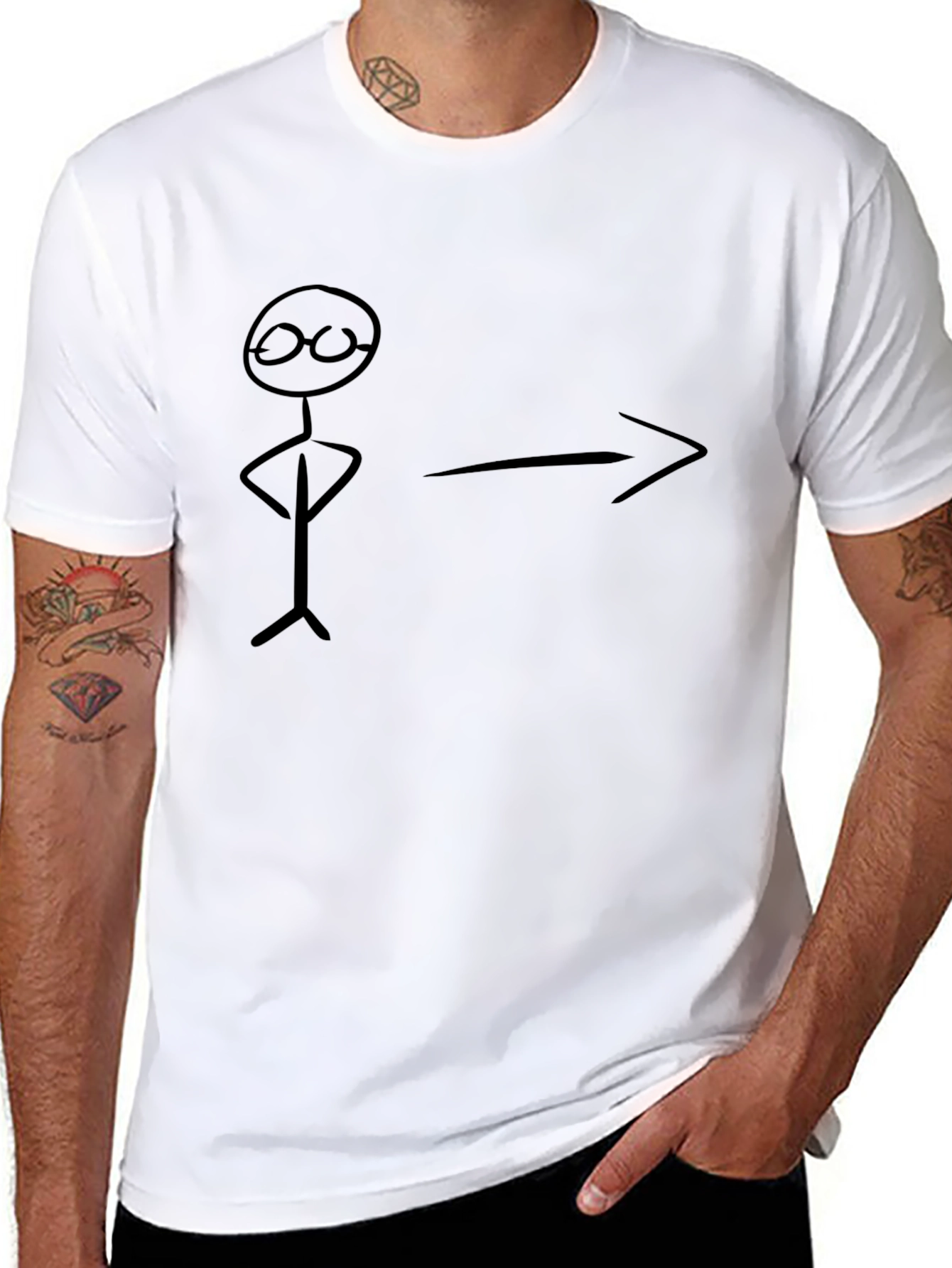 Funny Stick Figure Black T-Shirt