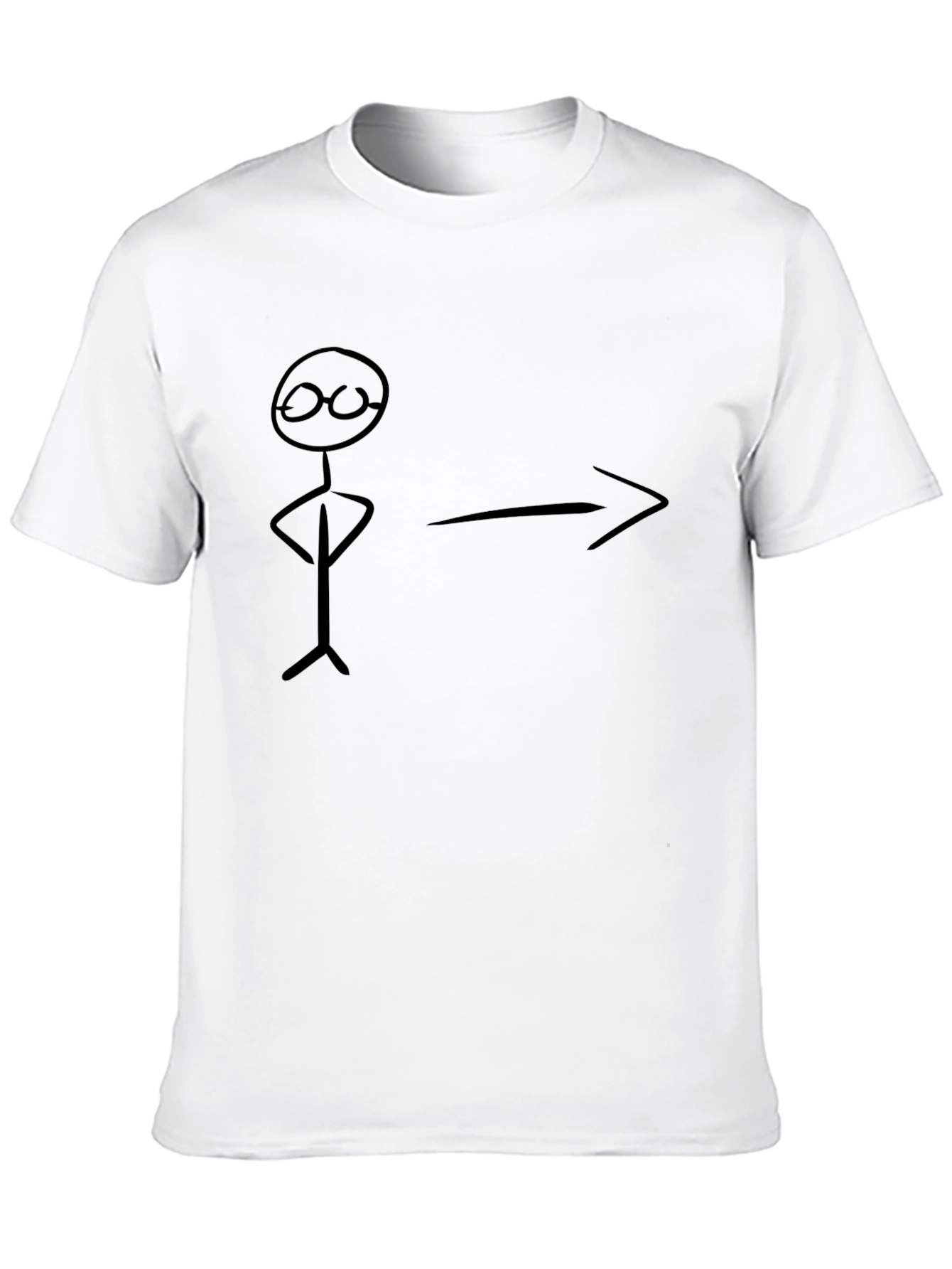 Funny Stick Figure Black T-Shirt