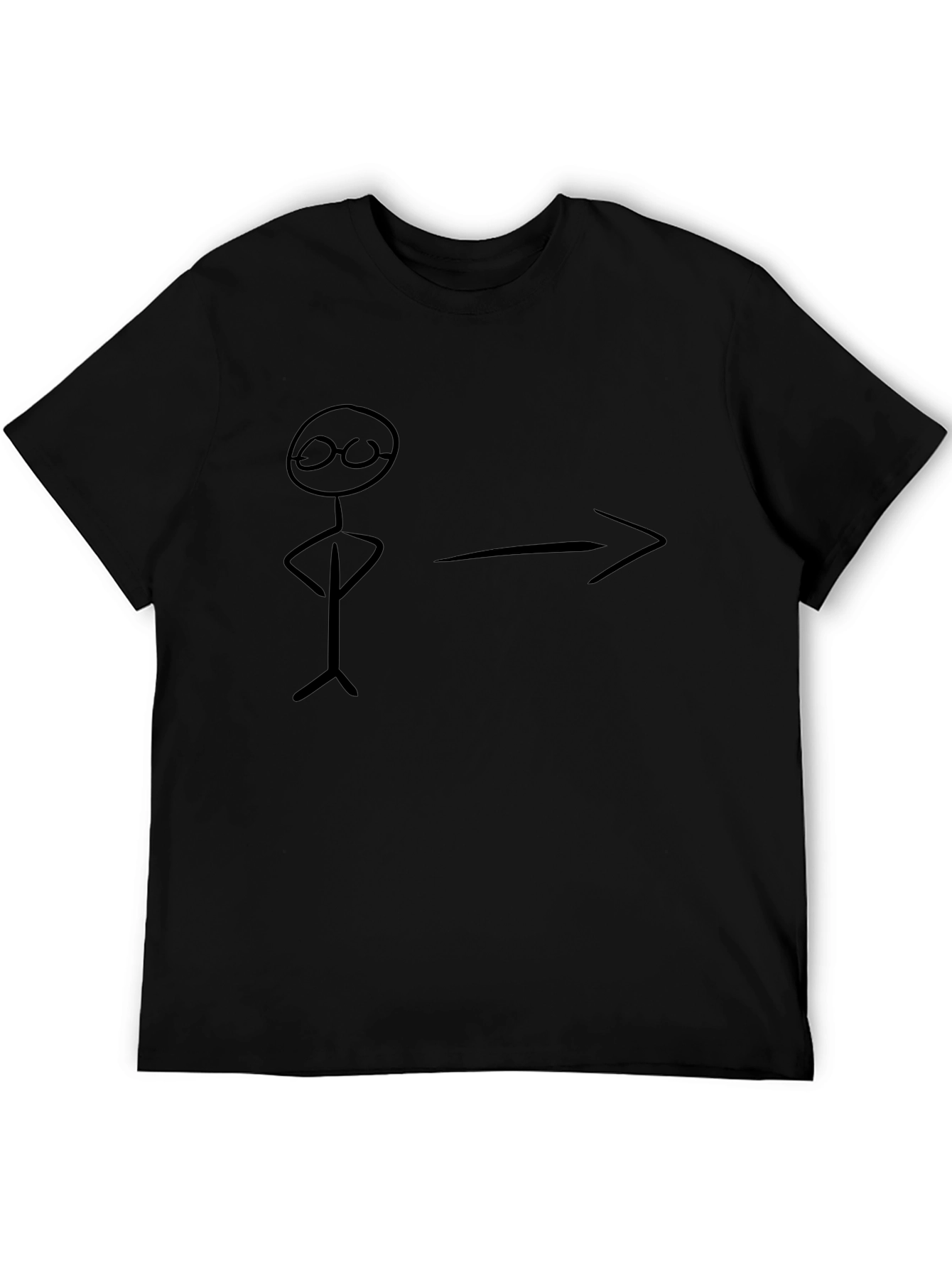 Funny Stick Figure Black T-Shirt