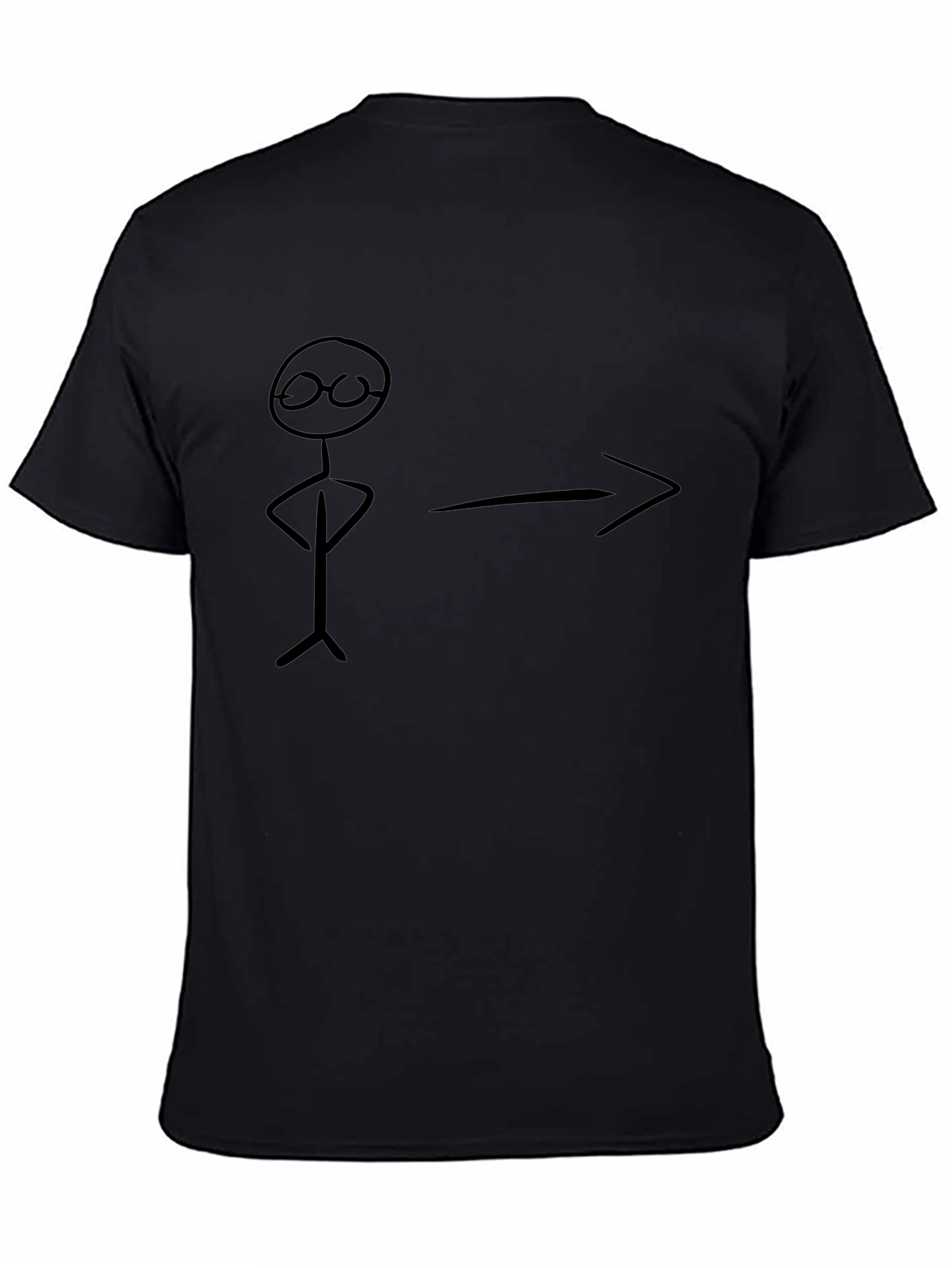 Funny Stick Figure Black T-Shirt