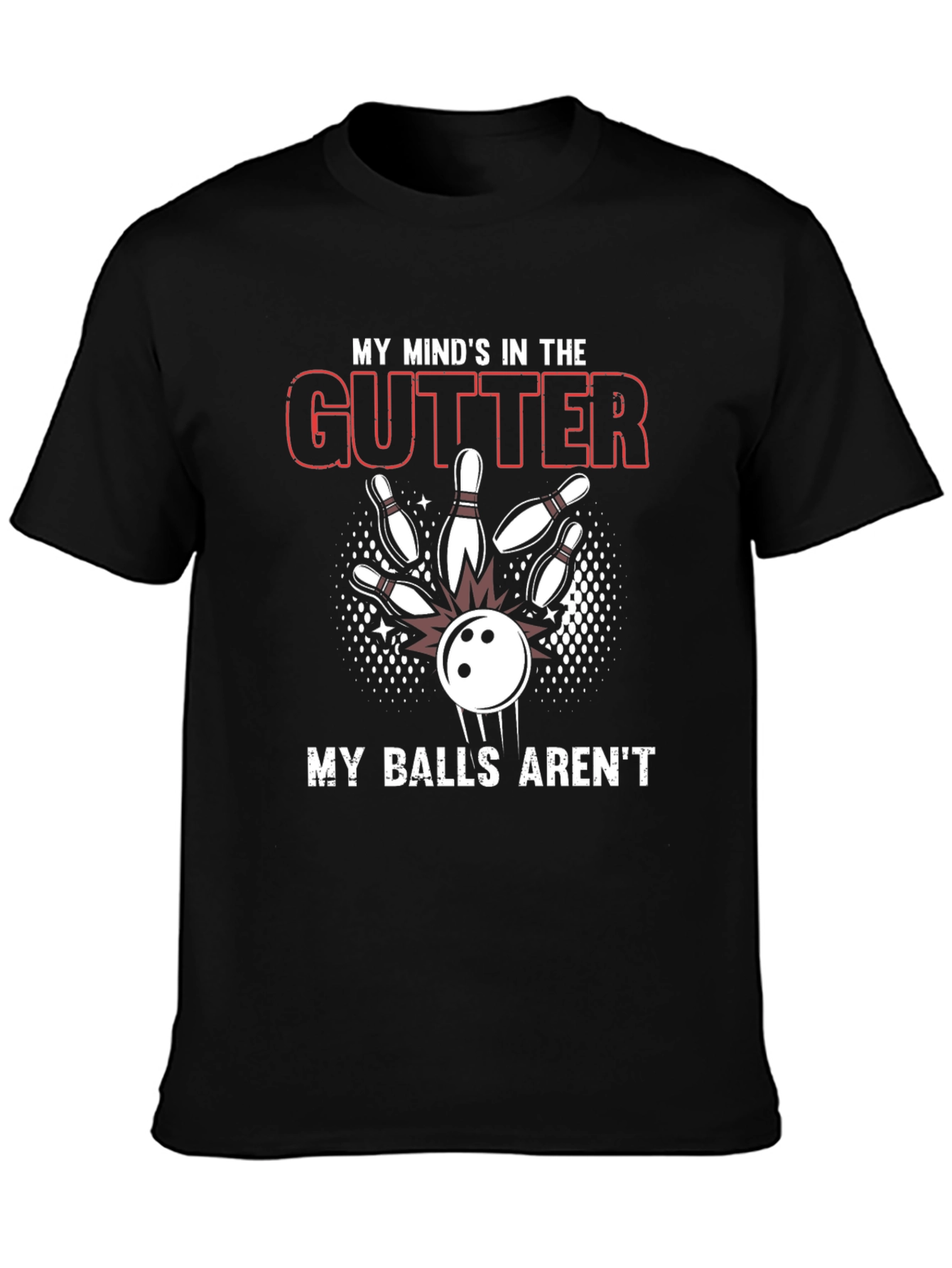 Funny Bowling T-Shirt - Mind In The Gutter
