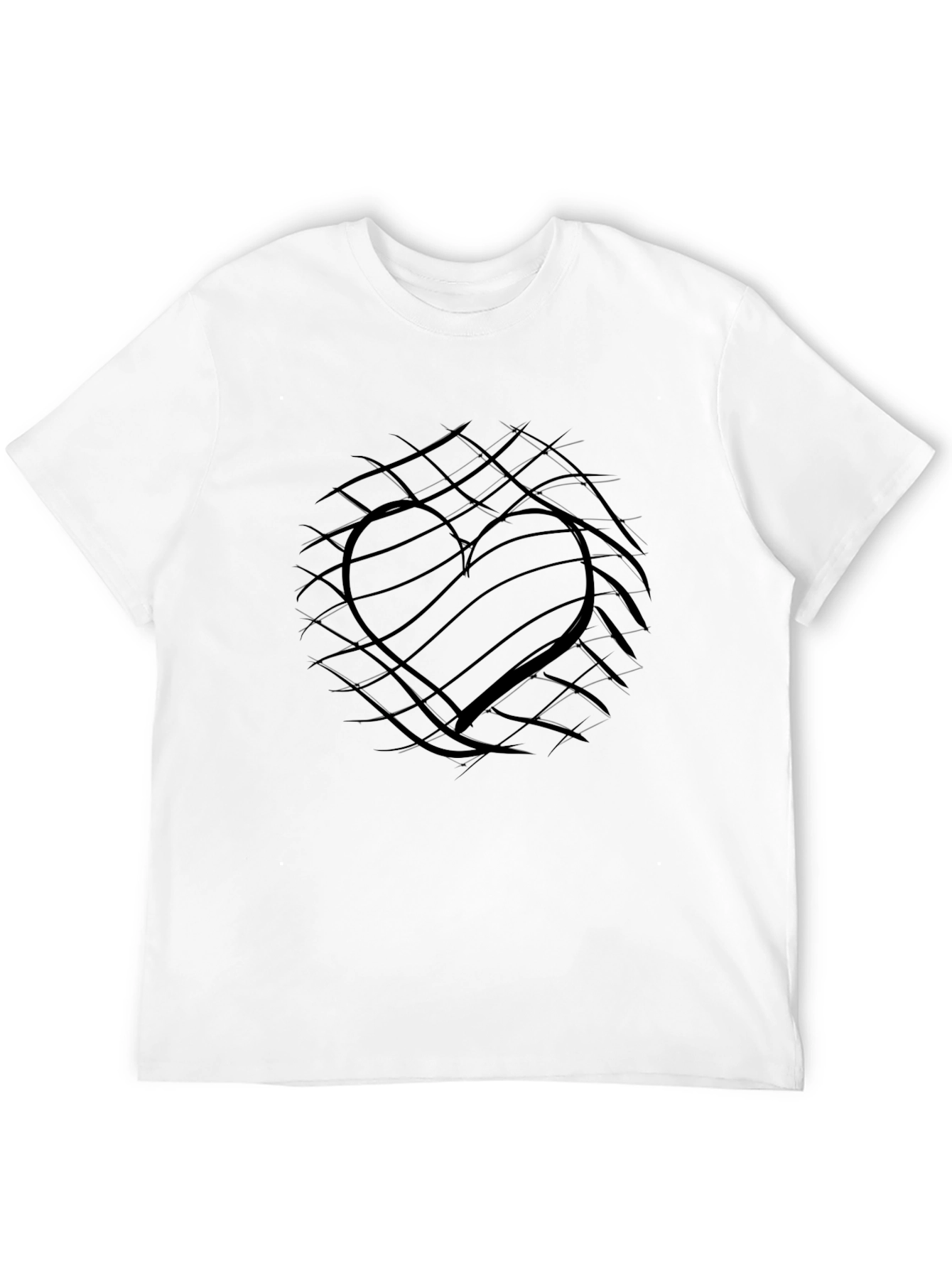 Abstract Heart Graphic Black T-Shirt