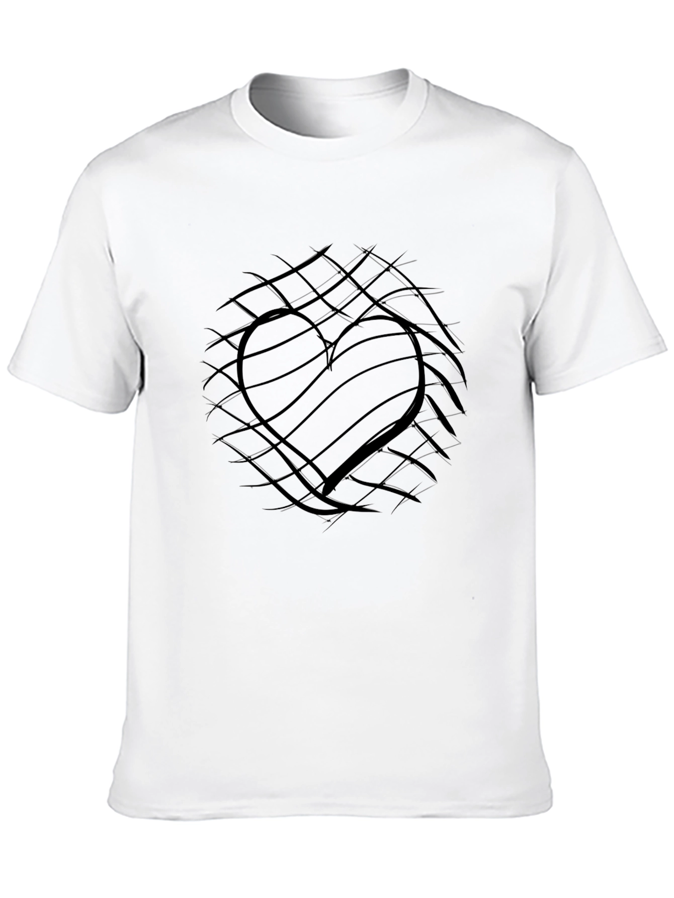 Abstract Heart Graphic Black T-Shirt