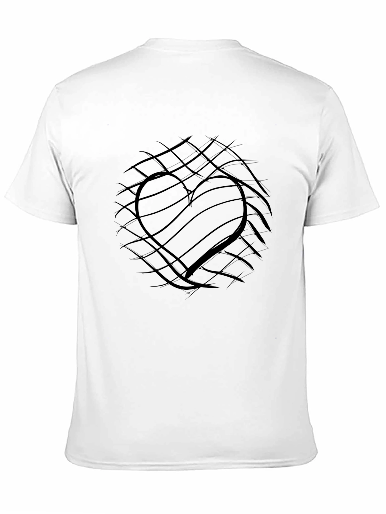Abstract Heart Graphic Black T-Shirt