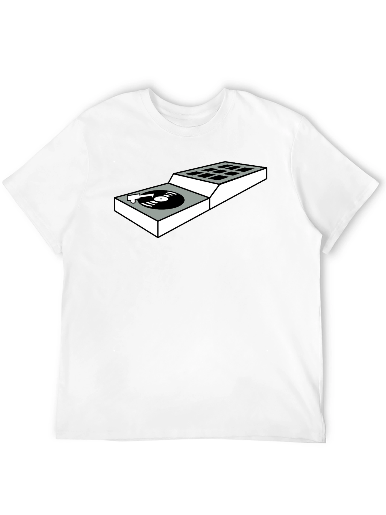 DJ Turntable Graphic Tee - Black Cotton T-Shirt