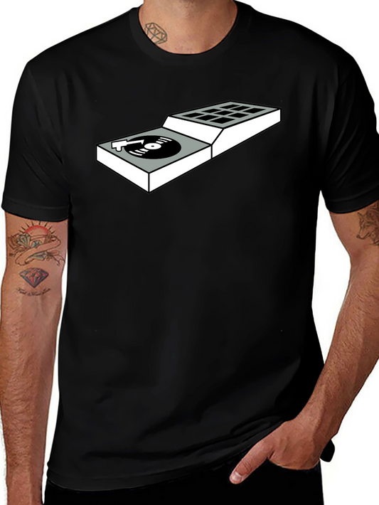 DJ Turntable Graphic Tee - Black Cotton T-Shirt
