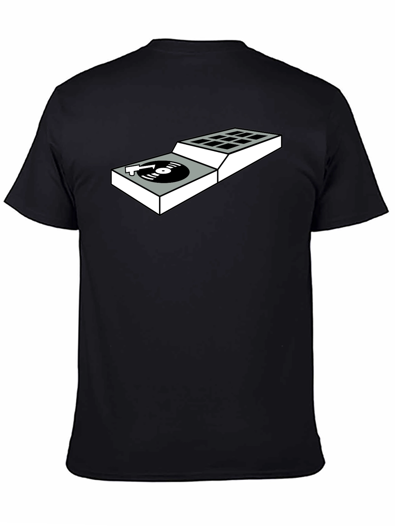 DJ Turntable Graphic Tee - Black Cotton T-Shirt