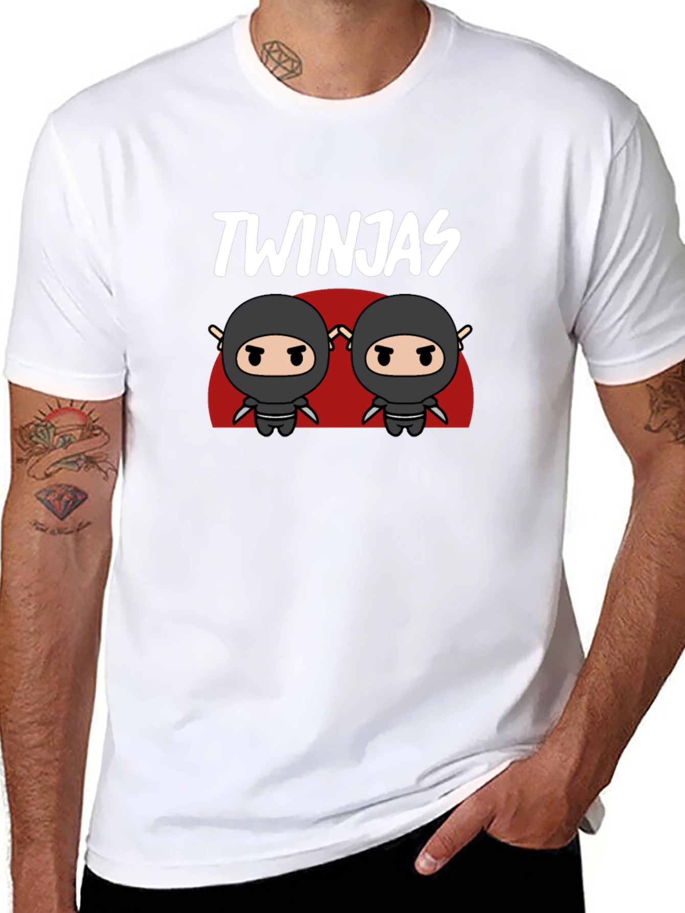 Twinjas Ninja Cartoon Graphic T-Shirt