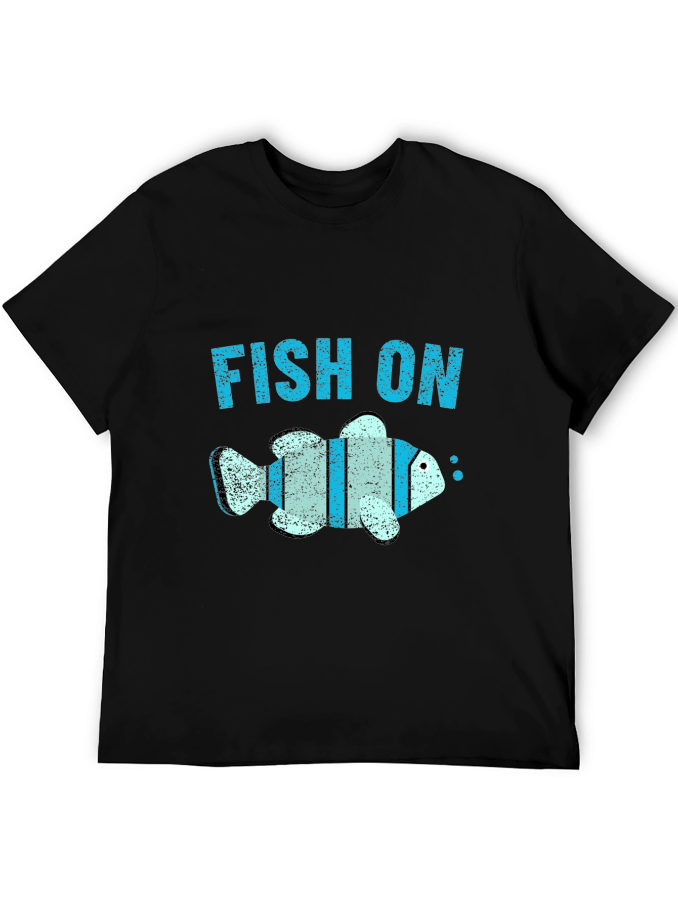 Fish On Graphic Tee - Black Cotton Comfort