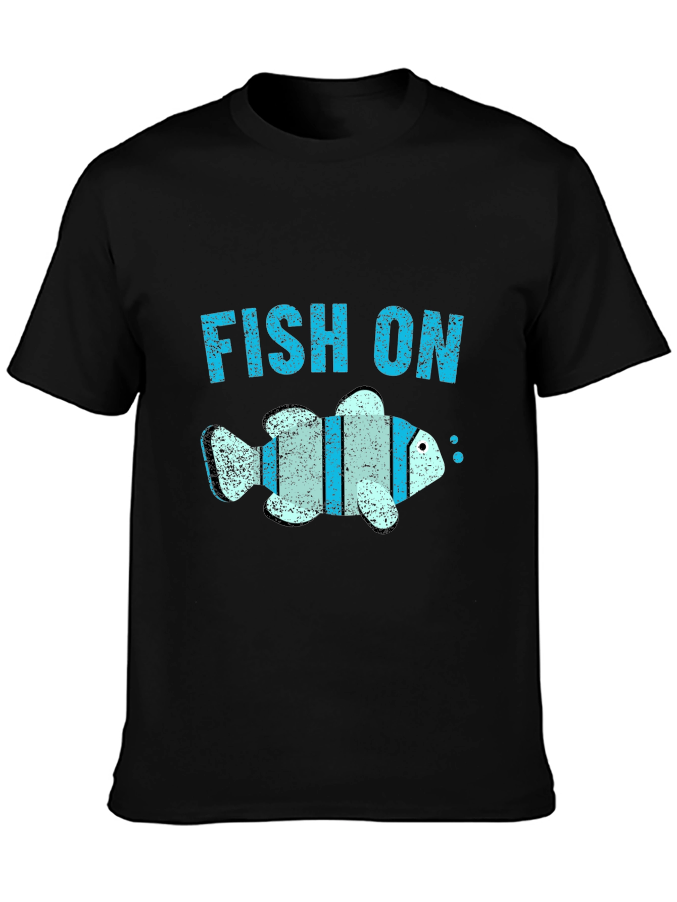 Fish On Graphic Tee - Black Cotton Comfort