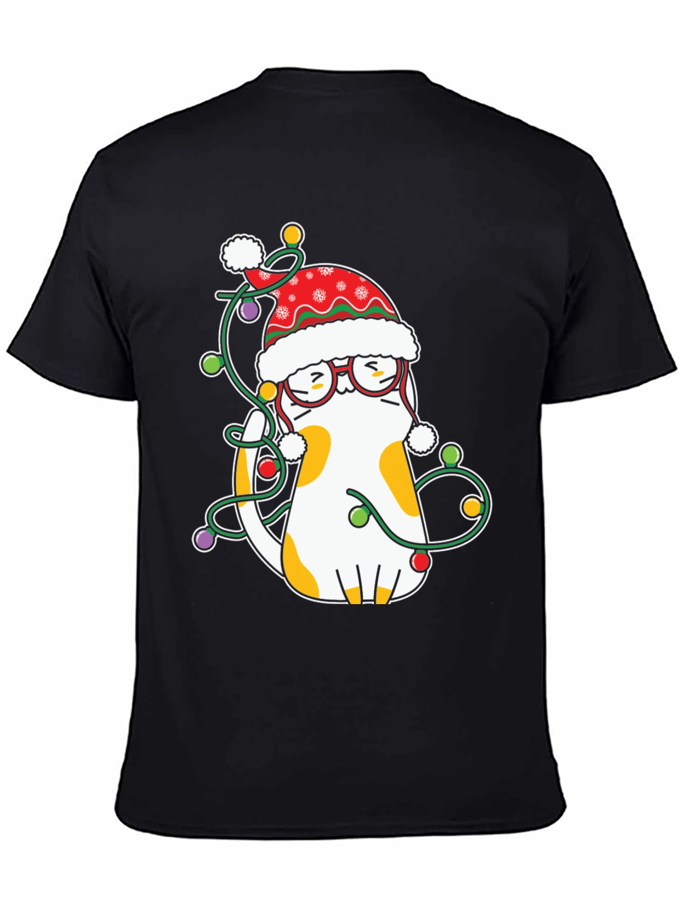 Festive Cat Christmas Lights T-Shirt