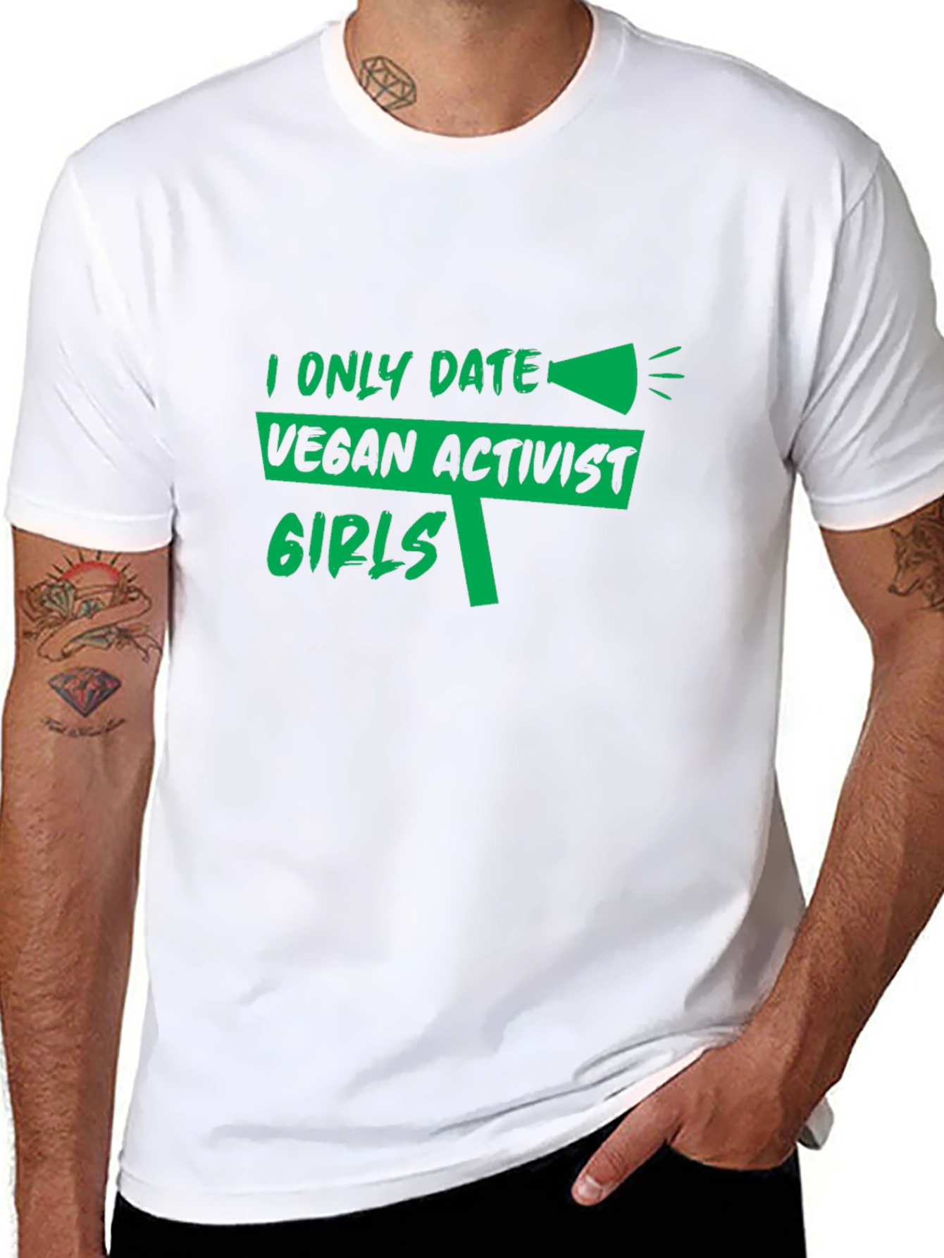 Vegan Activist Girls T-Shirt -  Black Cotton Tee