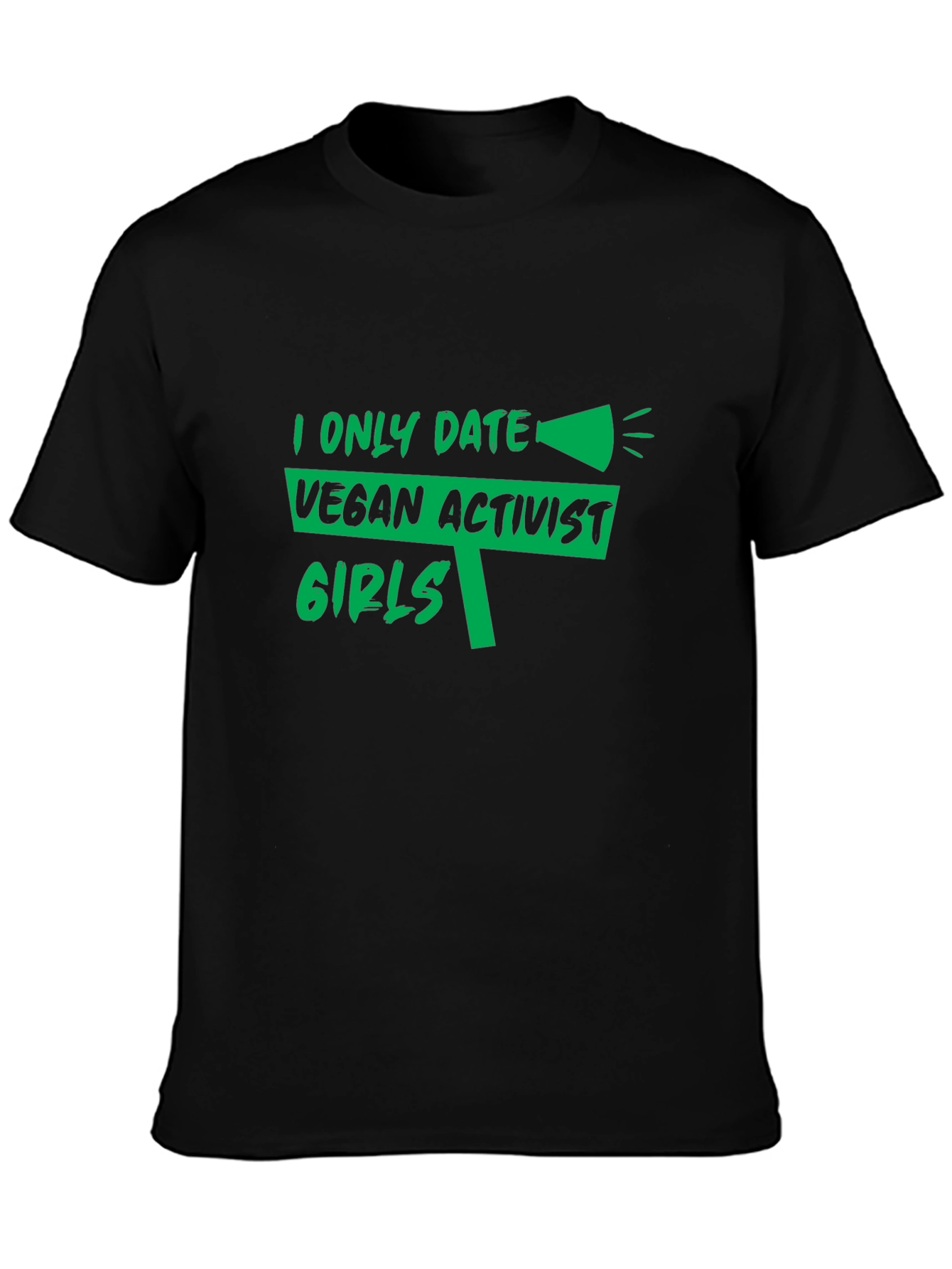 Vegan Activist Girls T-Shirt -  Black Cotton Tee