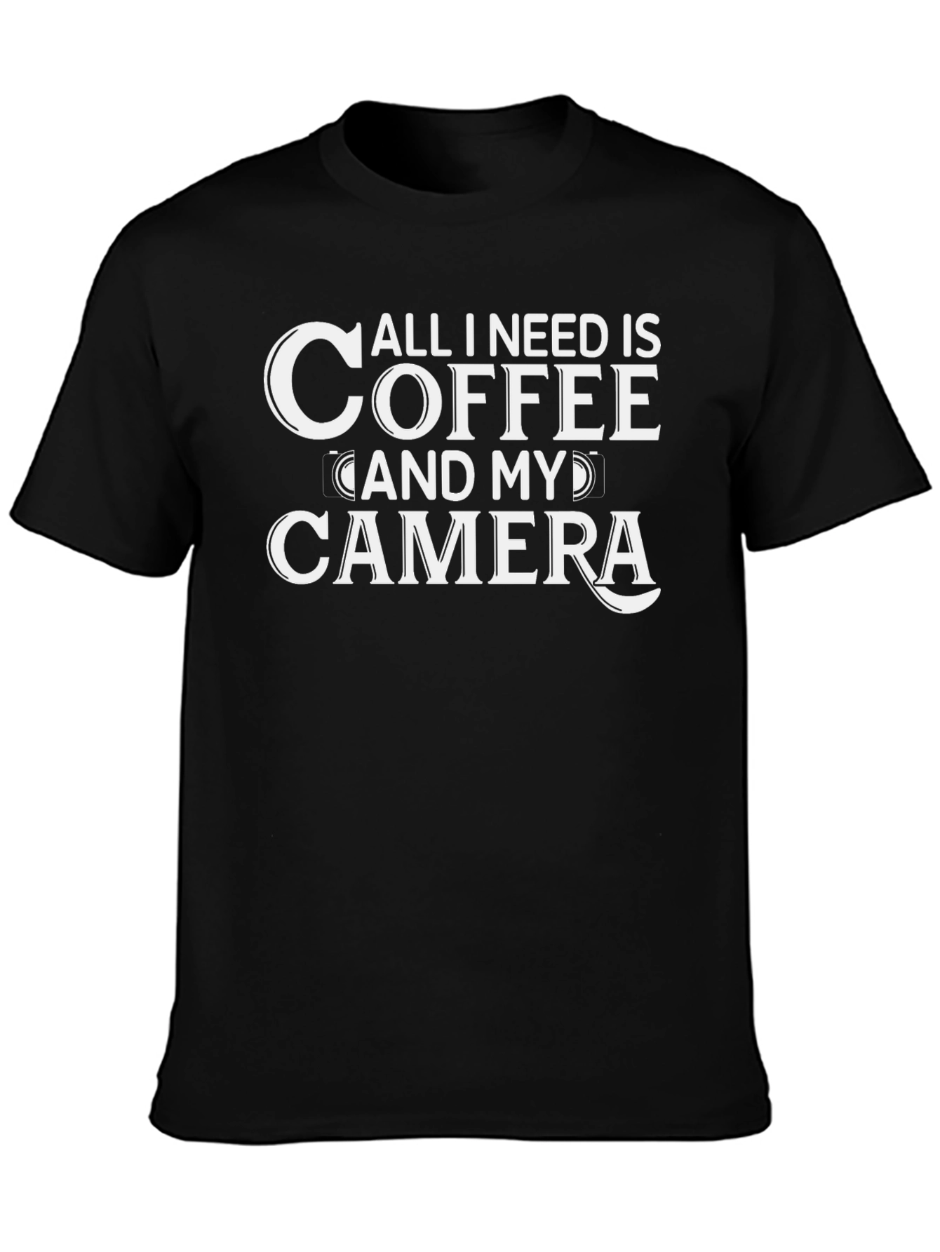 Coffee and Camera Black Graphic Tee