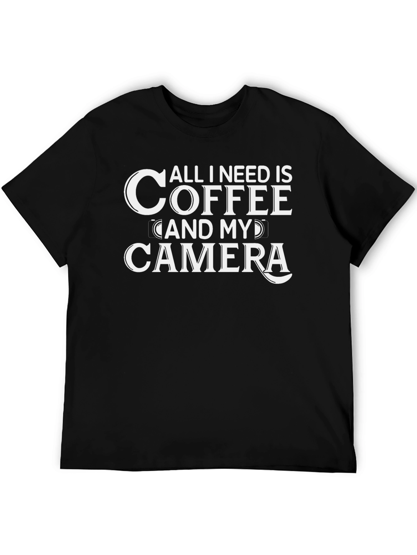 Coffee and Camera Black Graphic Tee