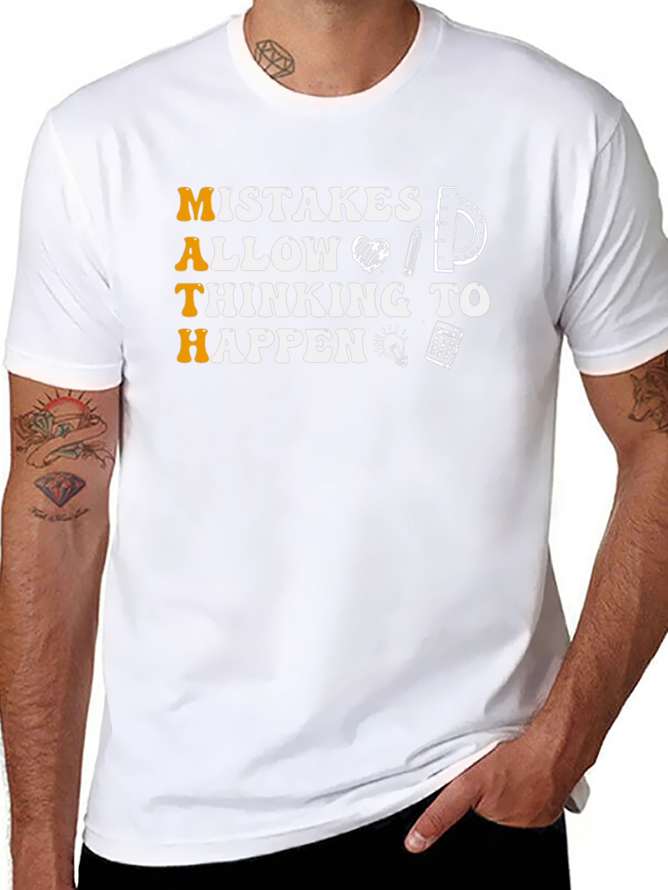 Math Mistakes Allow Thinking To Happen Black T-Shirt