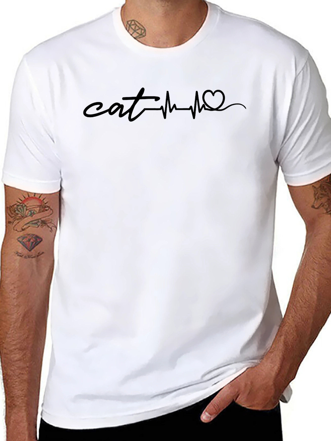 Cat Heartbeat T-Shirt - Unisex Graphic Tee