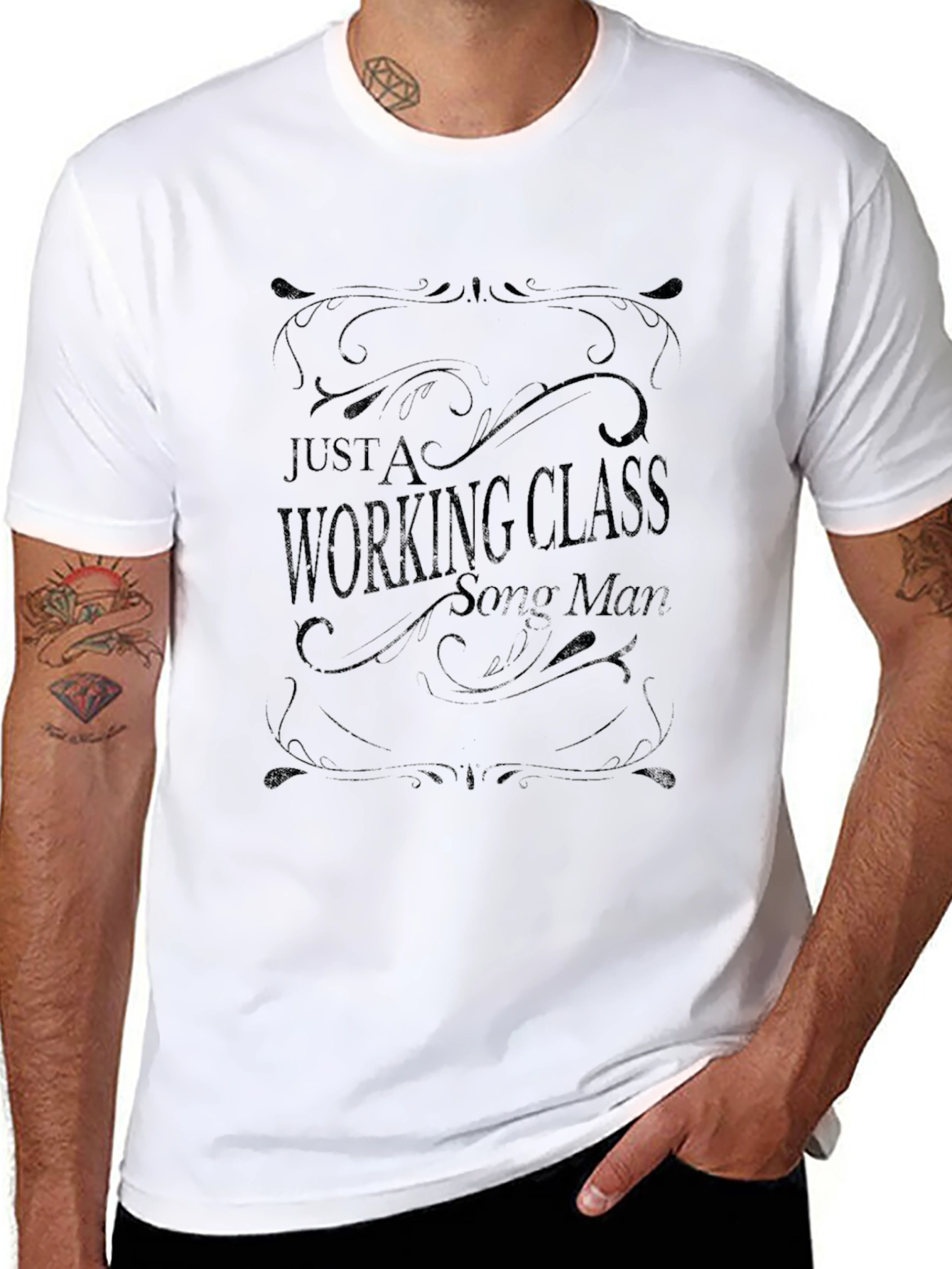 Working Class Song Man Black T-Shirt