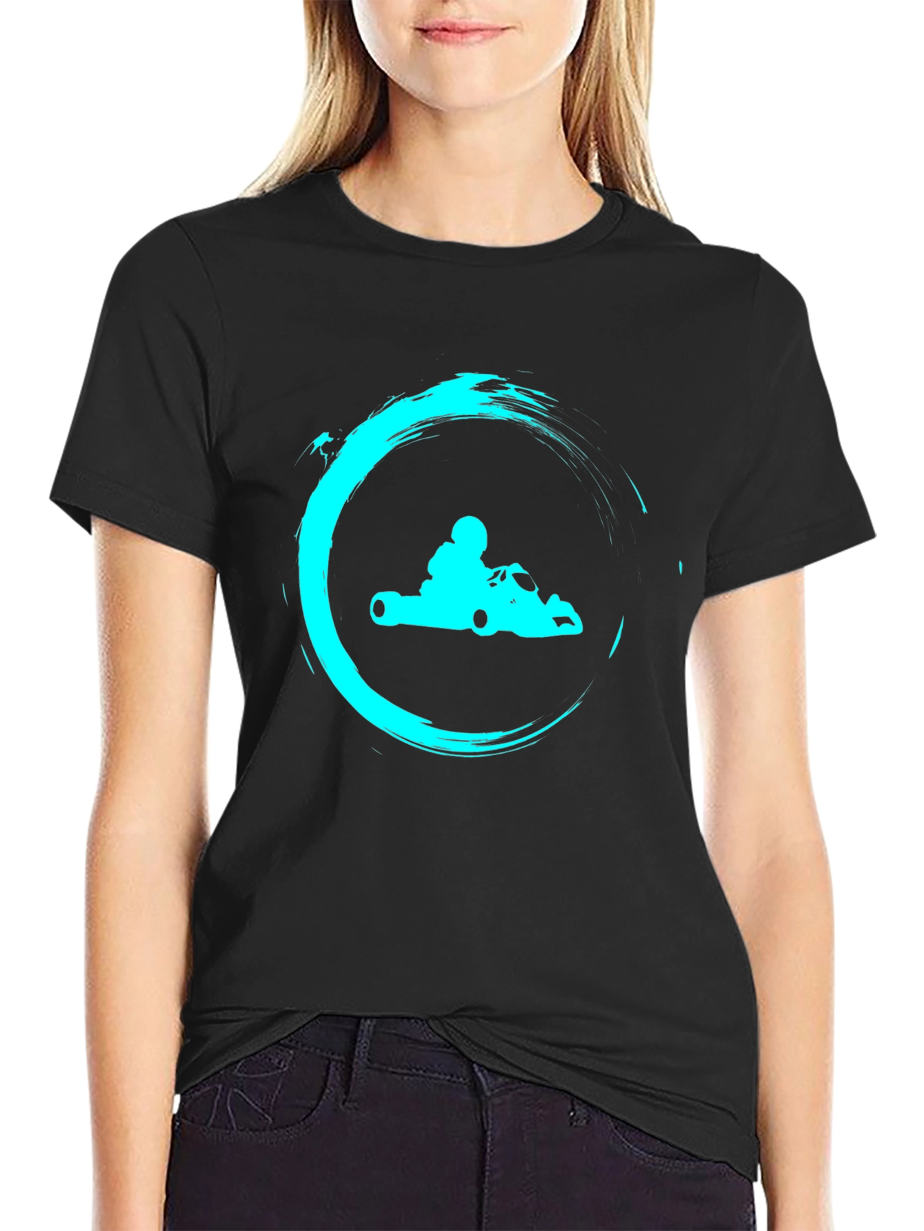 Go Kart Graphic Tee - Black Cotton T-Shirt