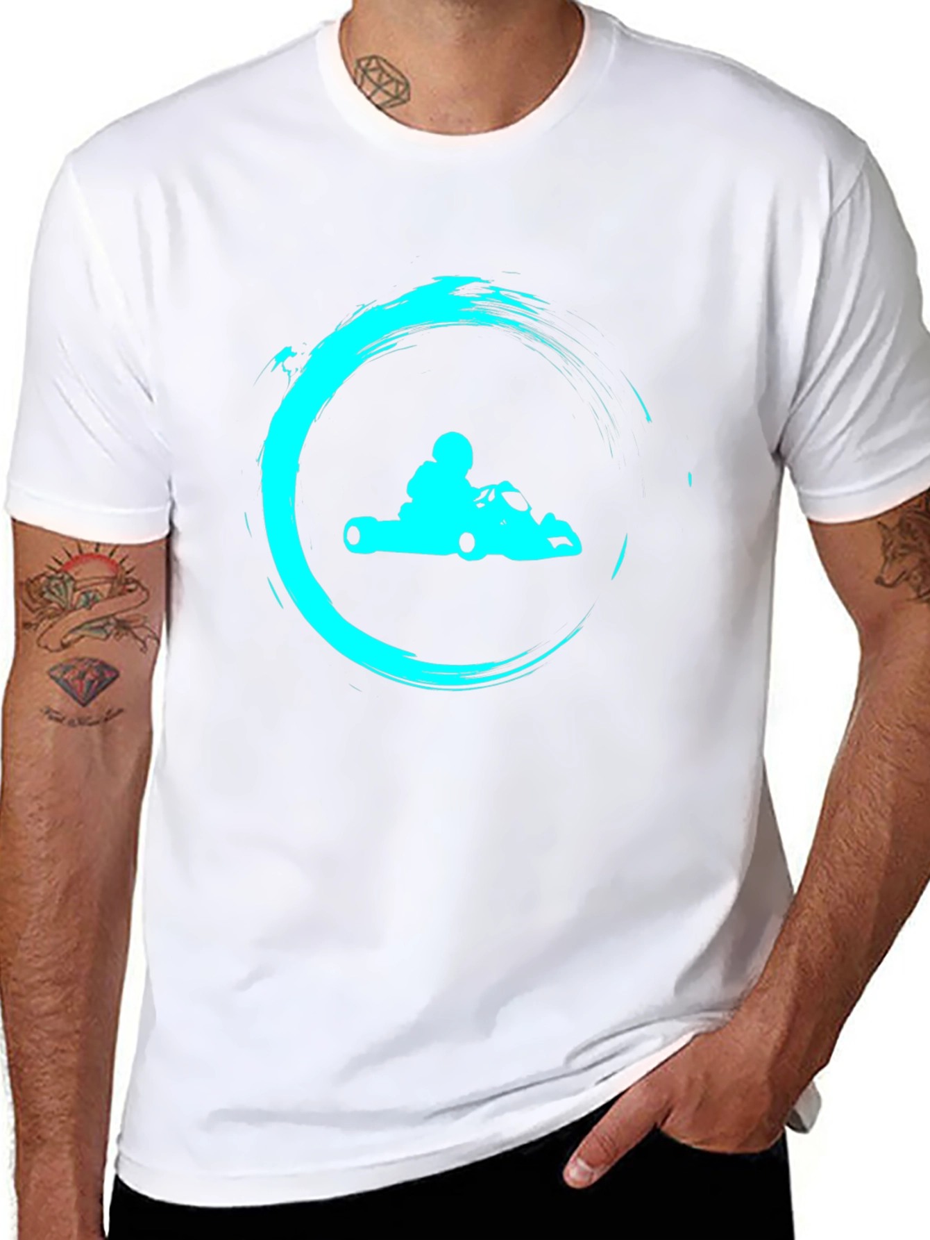 Go Kart Graphic Tee - Black Cotton T-Shirt
