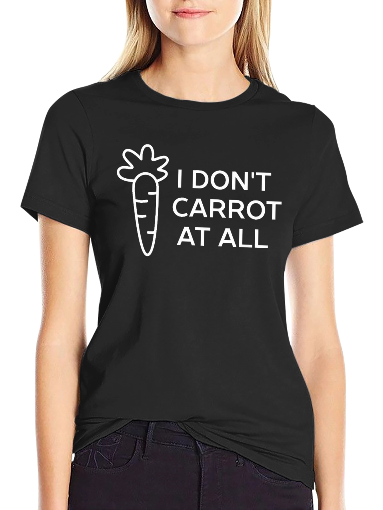 I Dont Carrot at All Black Graphic Tee