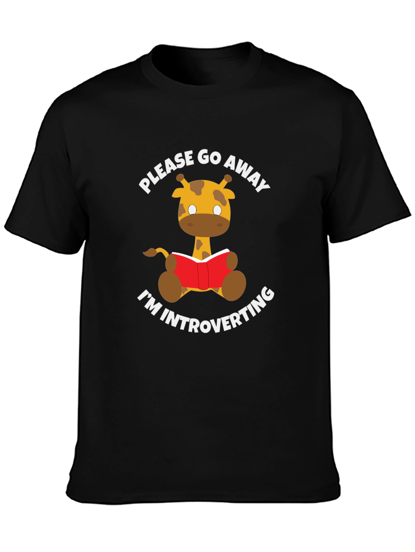Introvert Giraffe Reading Novelty T-Shirt