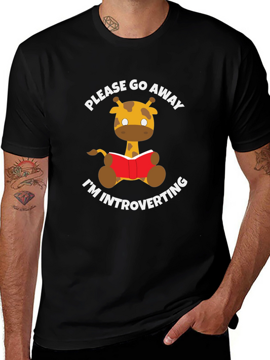 Introvert Giraffe Reading Novelty T-Shirt