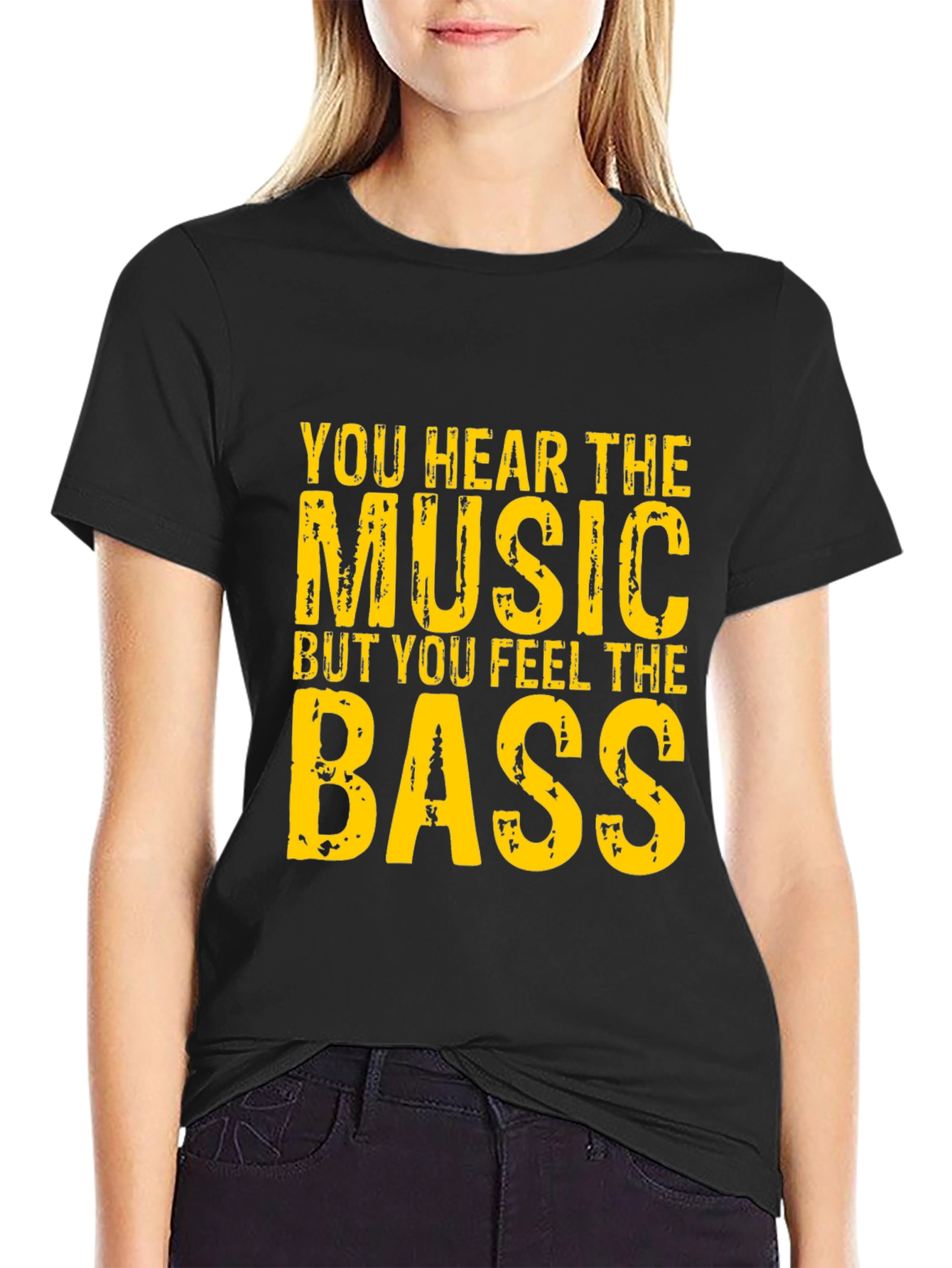 Music & Bass Graphic Tee - Black Cotton T-Shirt