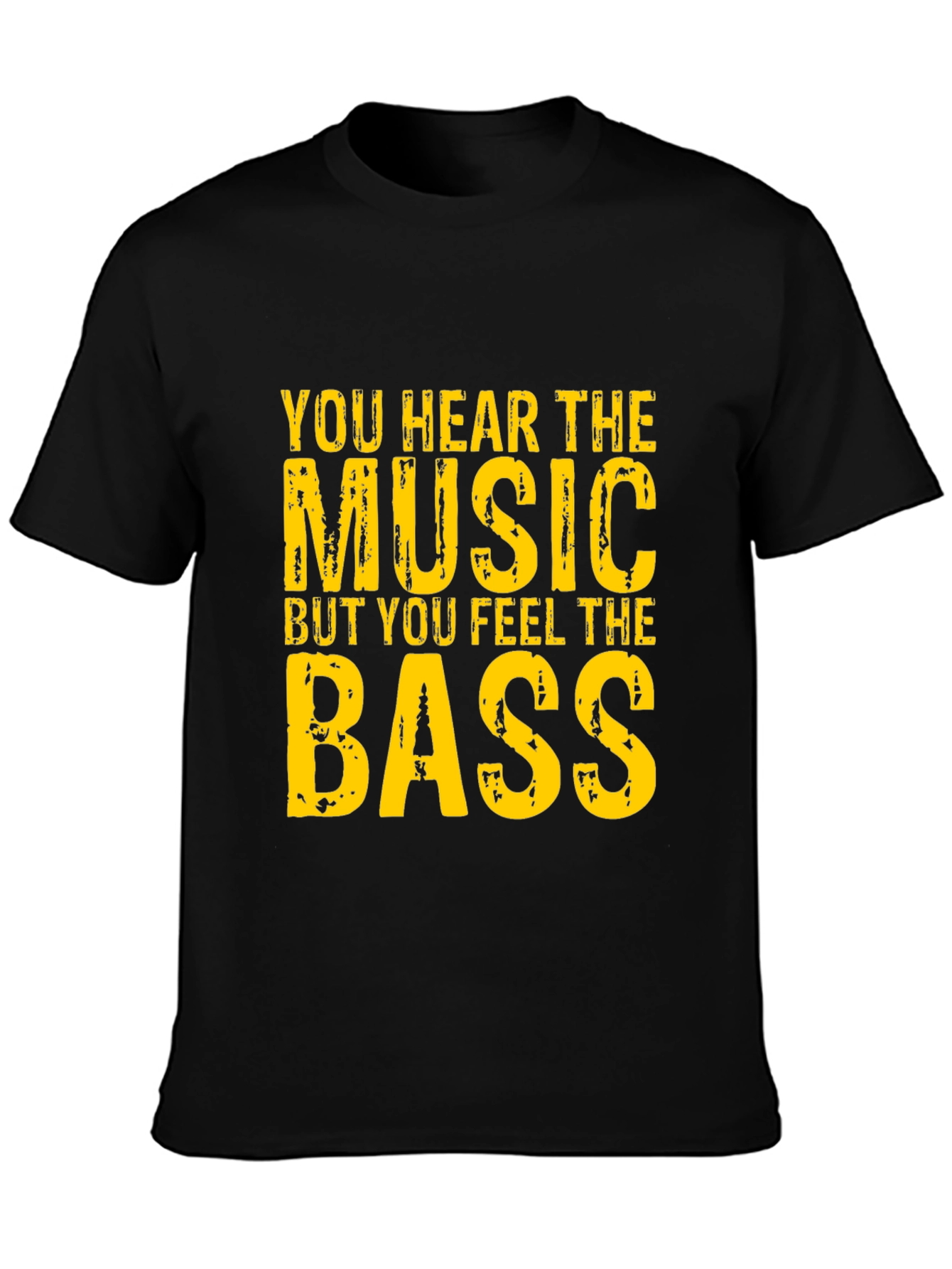 Music & Bass Graphic Tee - Black Cotton T-Shirt