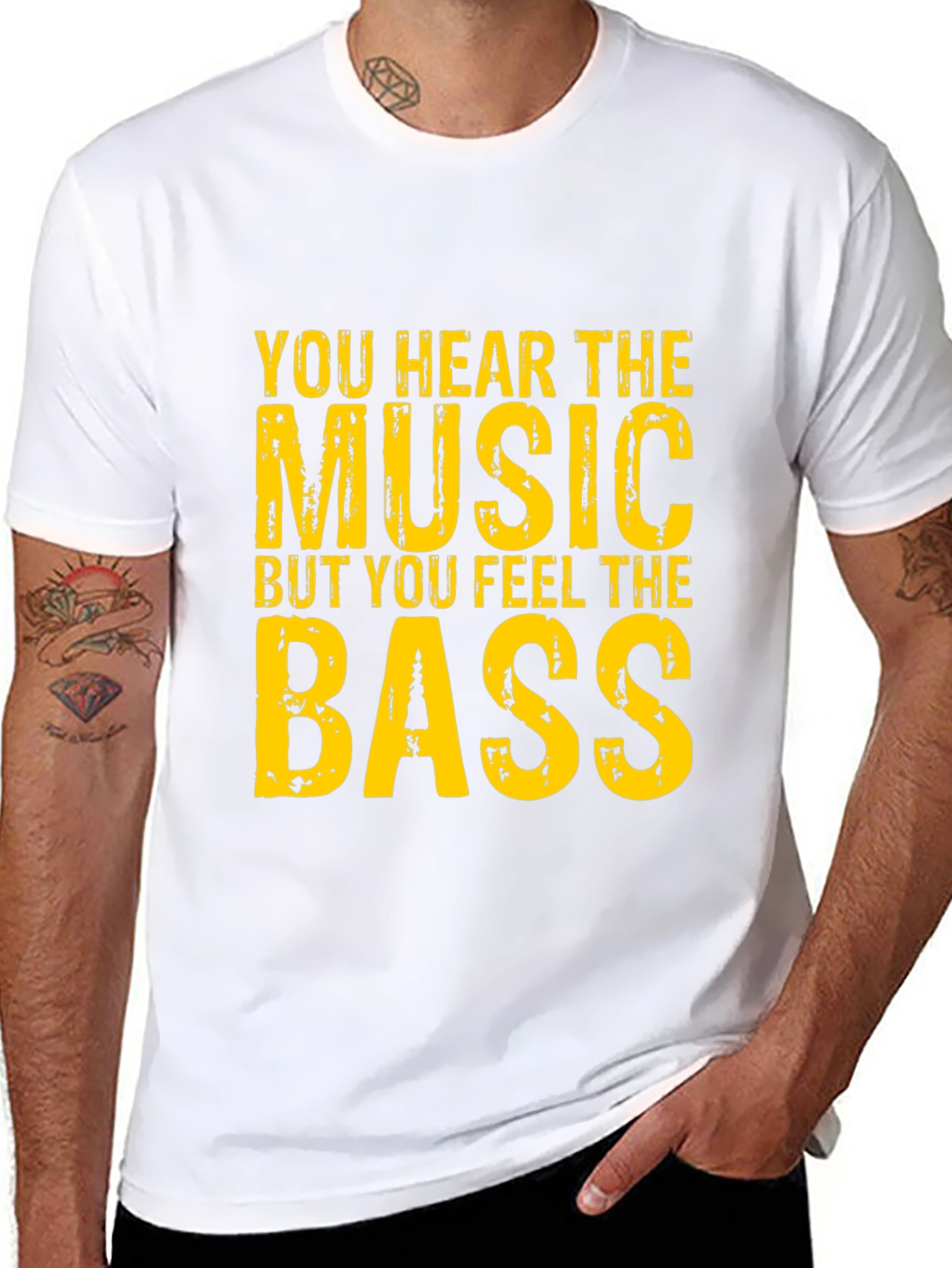 Music & Bass Graphic Tee - Black Cotton T-Shirt