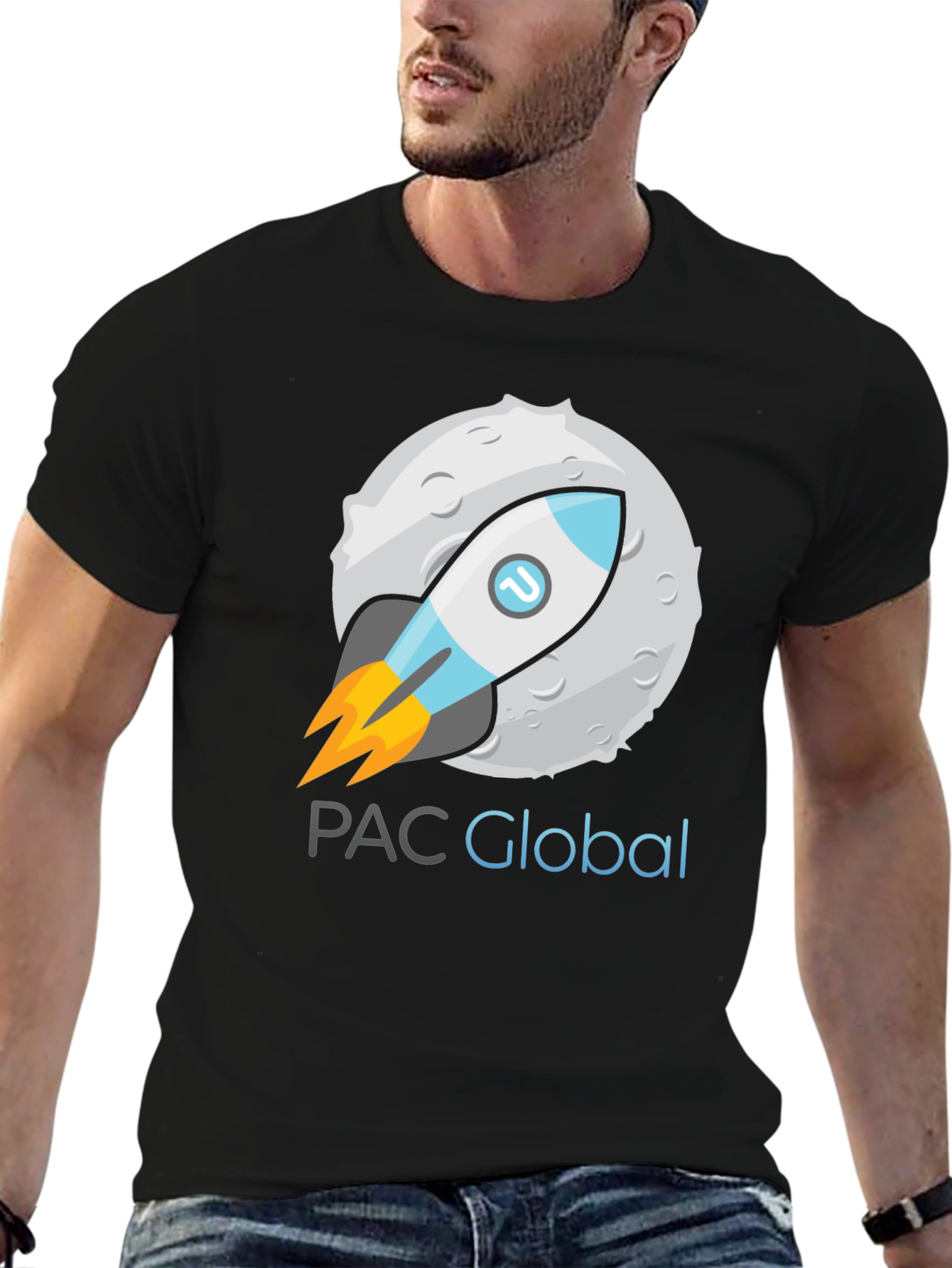 PAC Global Rocket T-Shirt - Black Cotton Blend