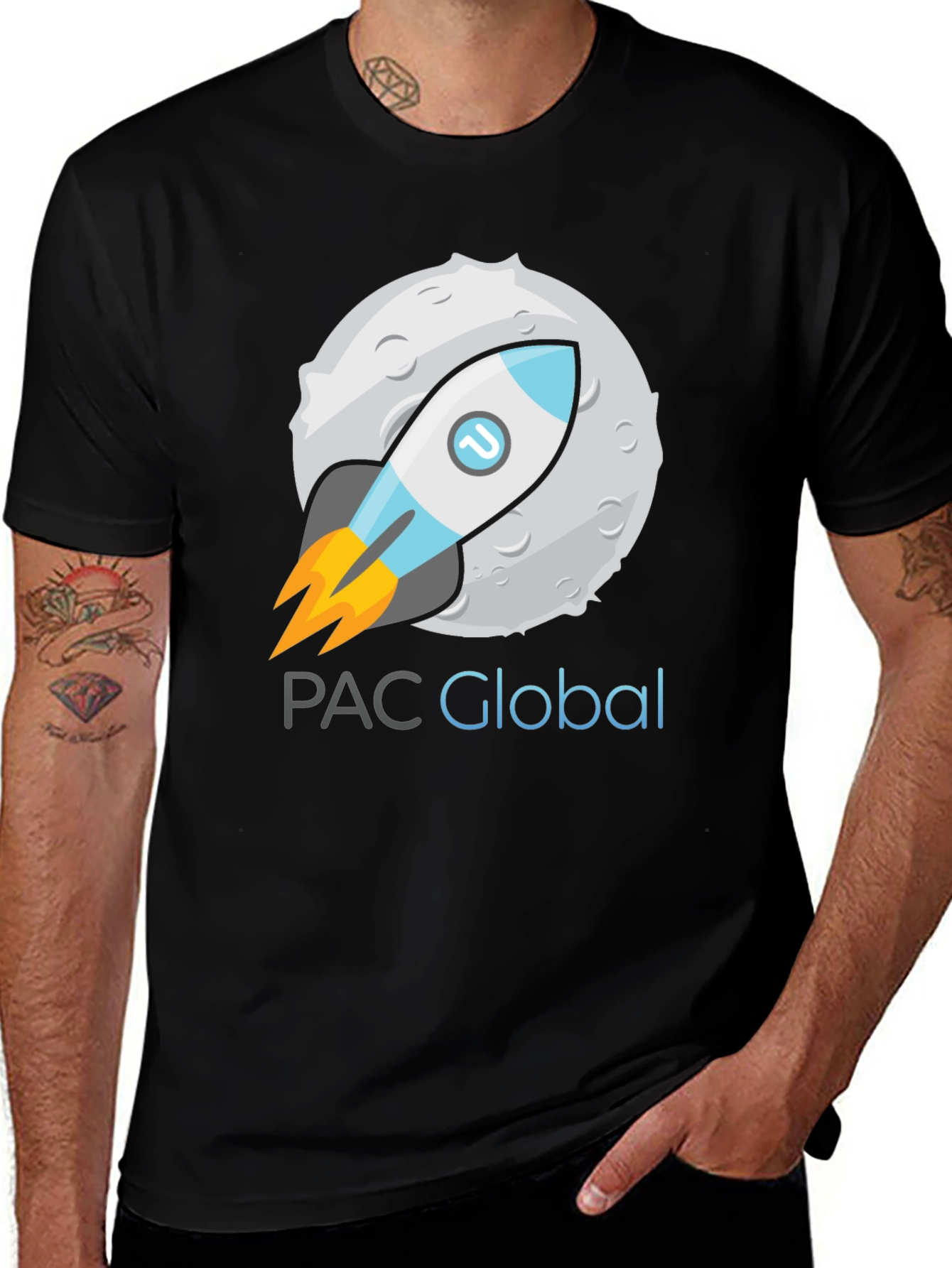 PAC Global Rocket T-Shirt - Black Cotton Blend