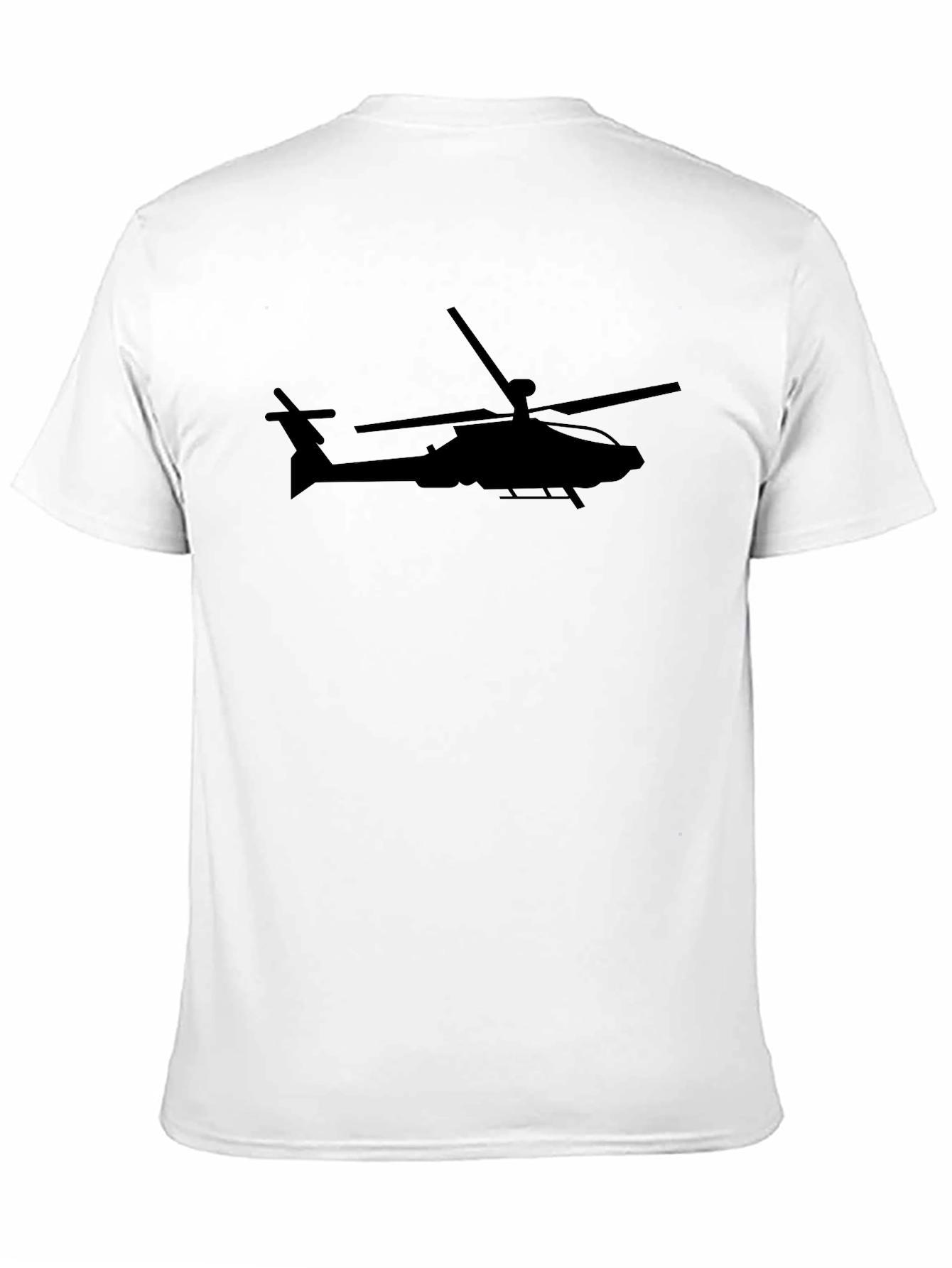 Apache Helicopter Silhouette T-Shirt - Black