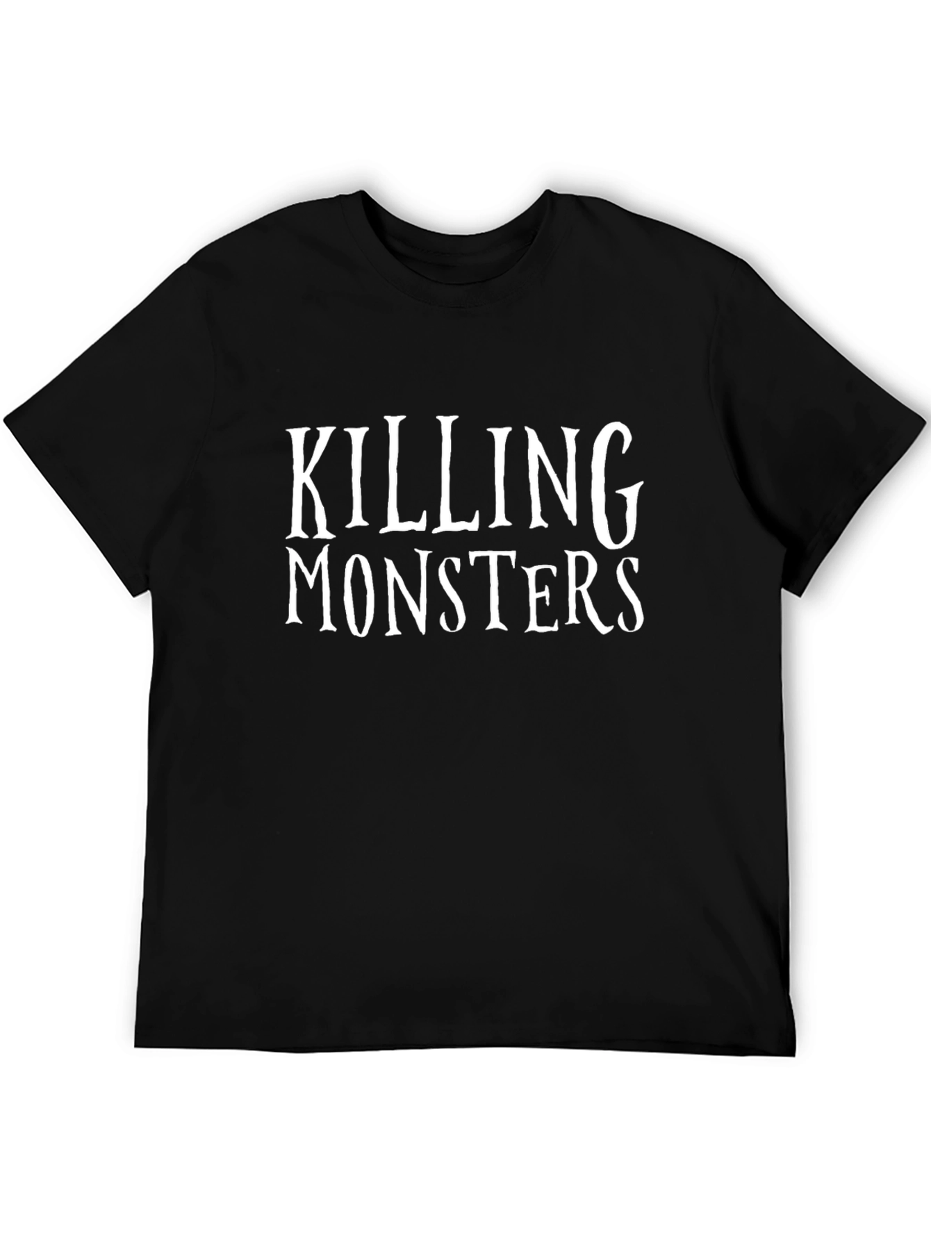 Killing Monsters Graphic Tee - Black Crew Neck Shirt